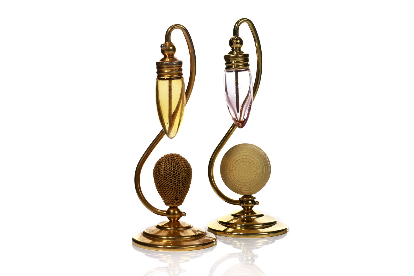 TWO ART DECO GLASS PERFUME ATOMIZERS (1 of 2)