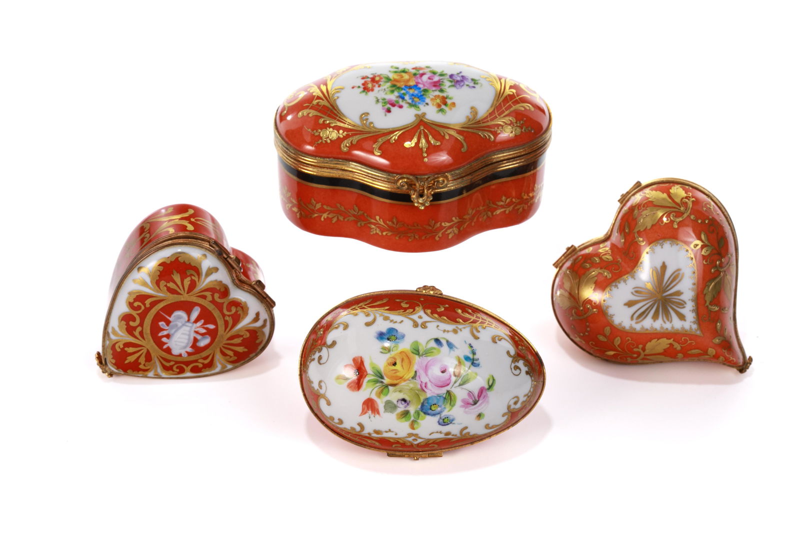 FOUR FRENCH LE TALLEC PORCELAIN PAINTED BOXES (1 of 3)