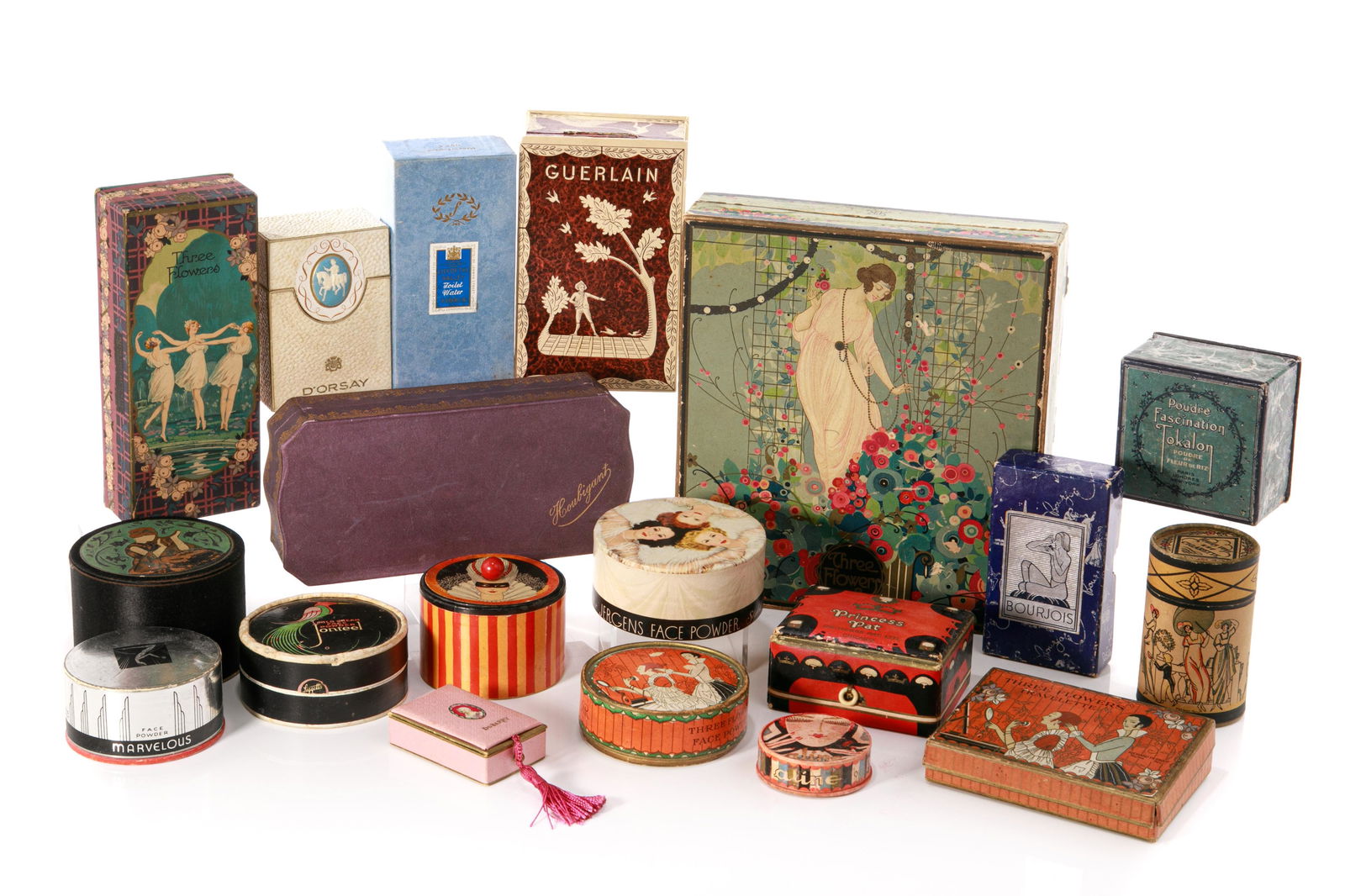 GROUP OF ART DECO PERFUME AND POWDER BOXES (1 of 3)