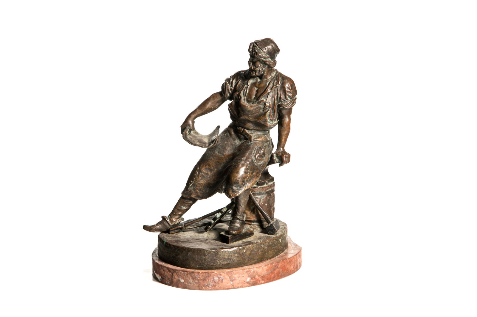 BRONZE OF A BLACKSMITH BY R. GEWSO (1 of 6)