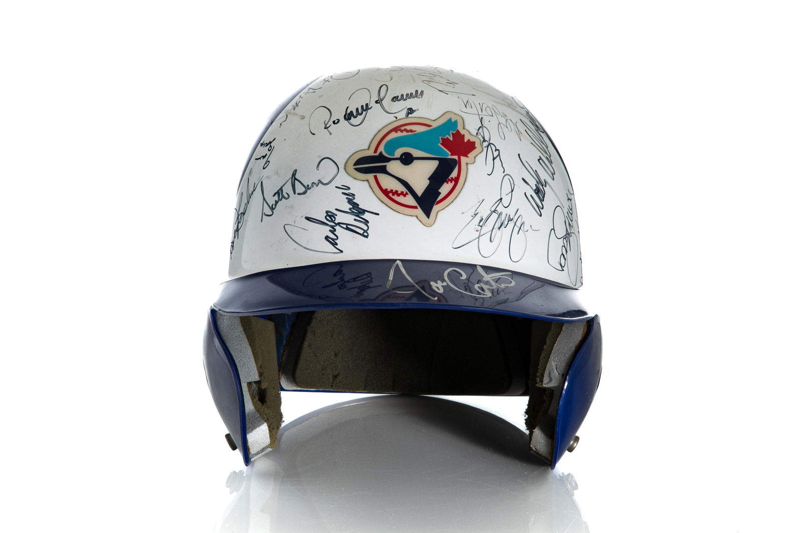 1994 BLUE JAYS TEAM AUTOGRAPHED GAME USED HELMET (1 of 8)