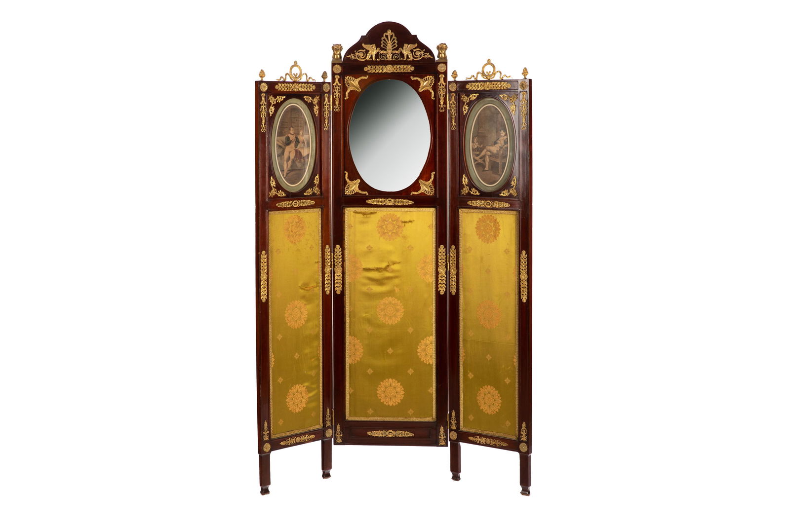 FRENCH EMPIRE STYLE THREE PART FLOOR SCREEN (1 of 5)