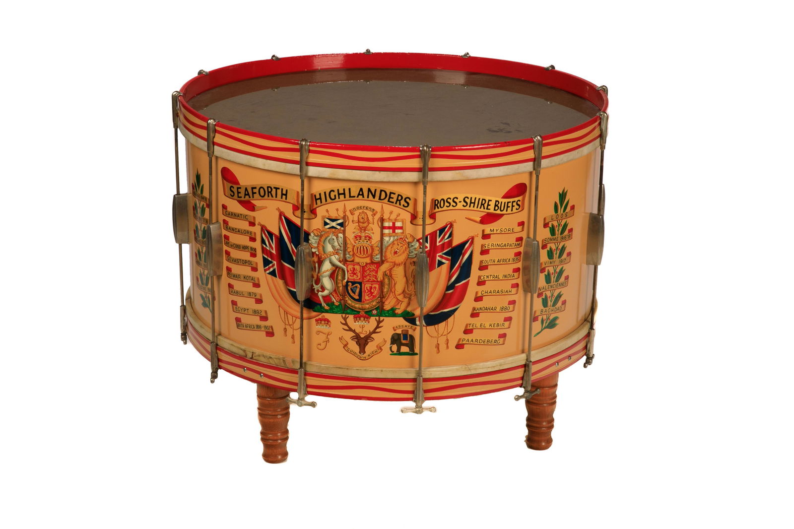 SEAFORTH HIGHLANDERS ROSS-SHIRE BUFFS DRUM (1 of 1)