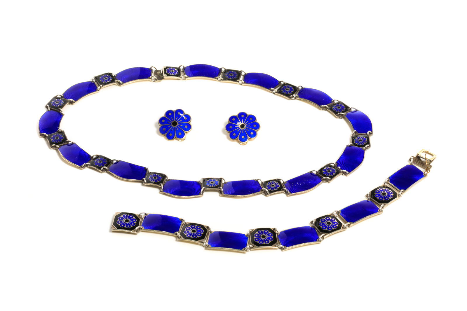 DAVID ANDERSON SILVER & ENAMEL JEWELERY SUITE, 77g (1 of 2)