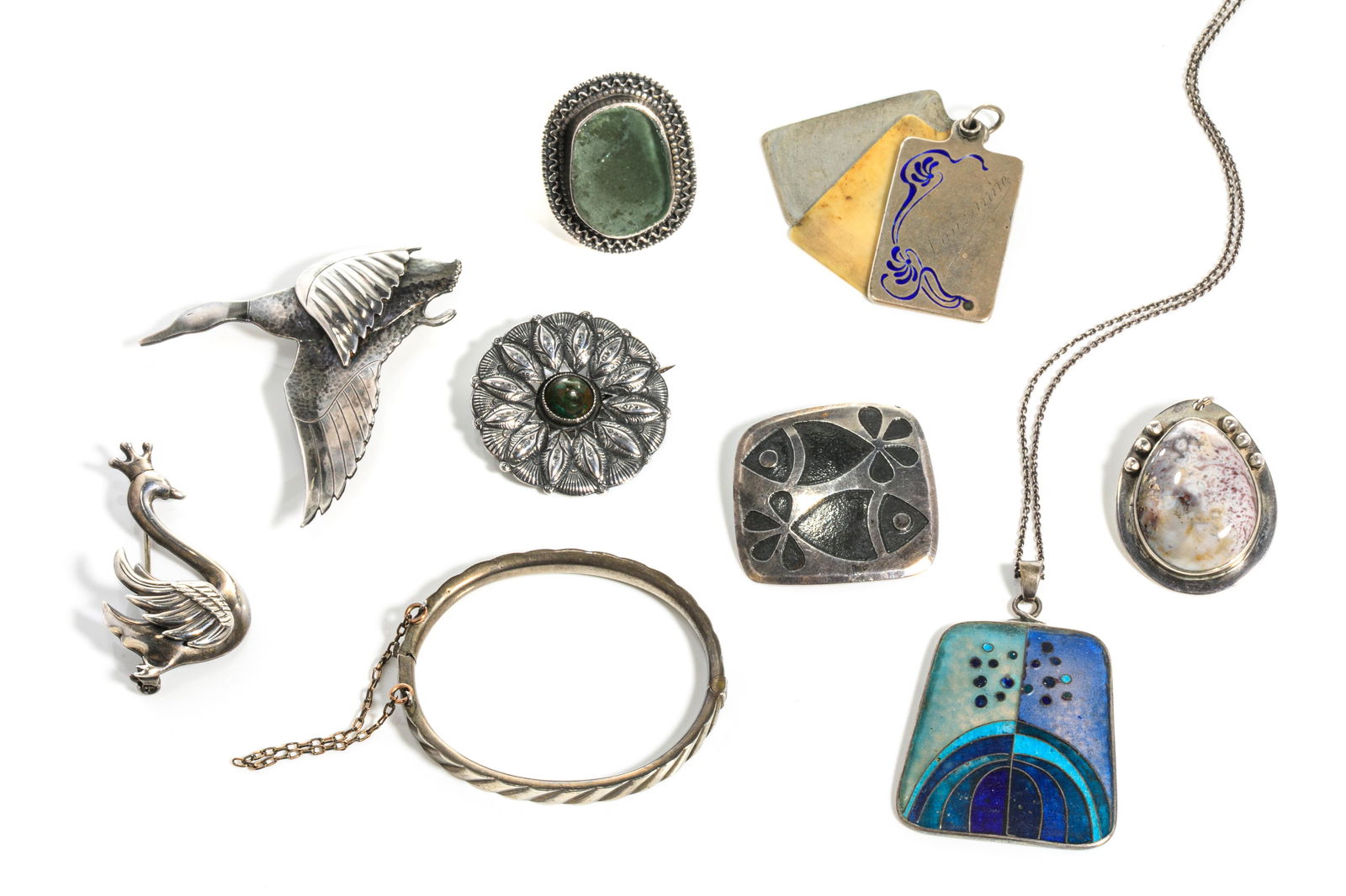 GROUP OF MODERN SILVER JEWELLERY, 102g (1 of 2)