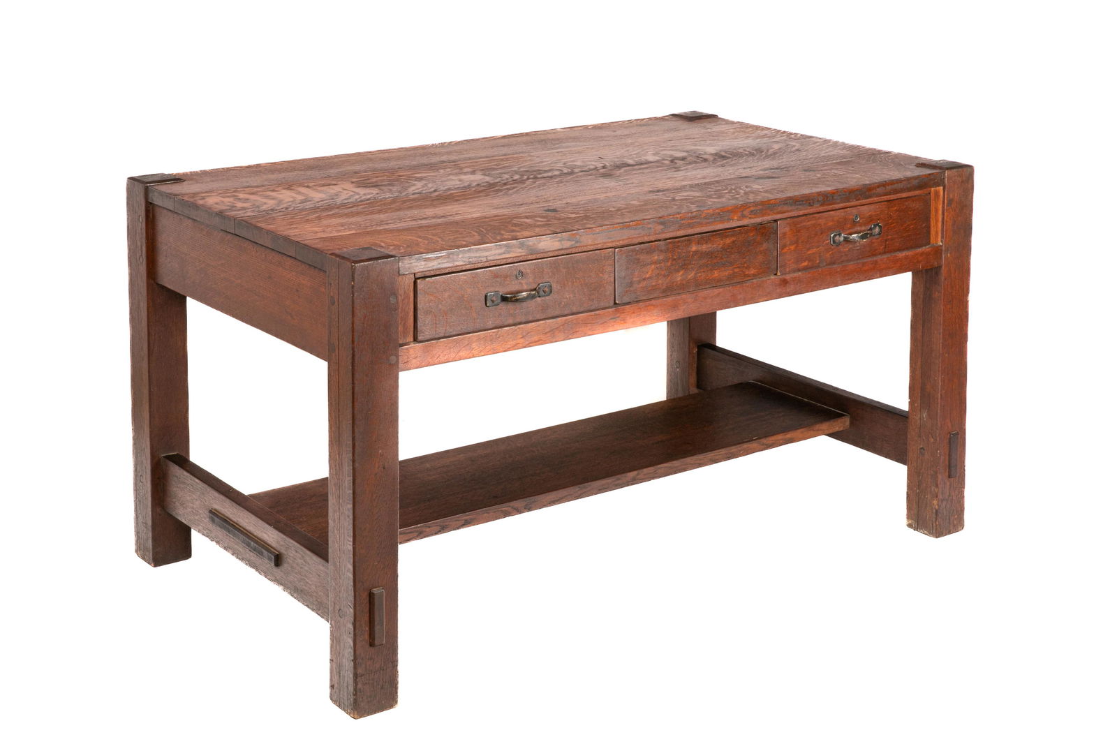 EARLY GUSTAV STICKLEY OAK LIBRARY TABLE (1 of 10)