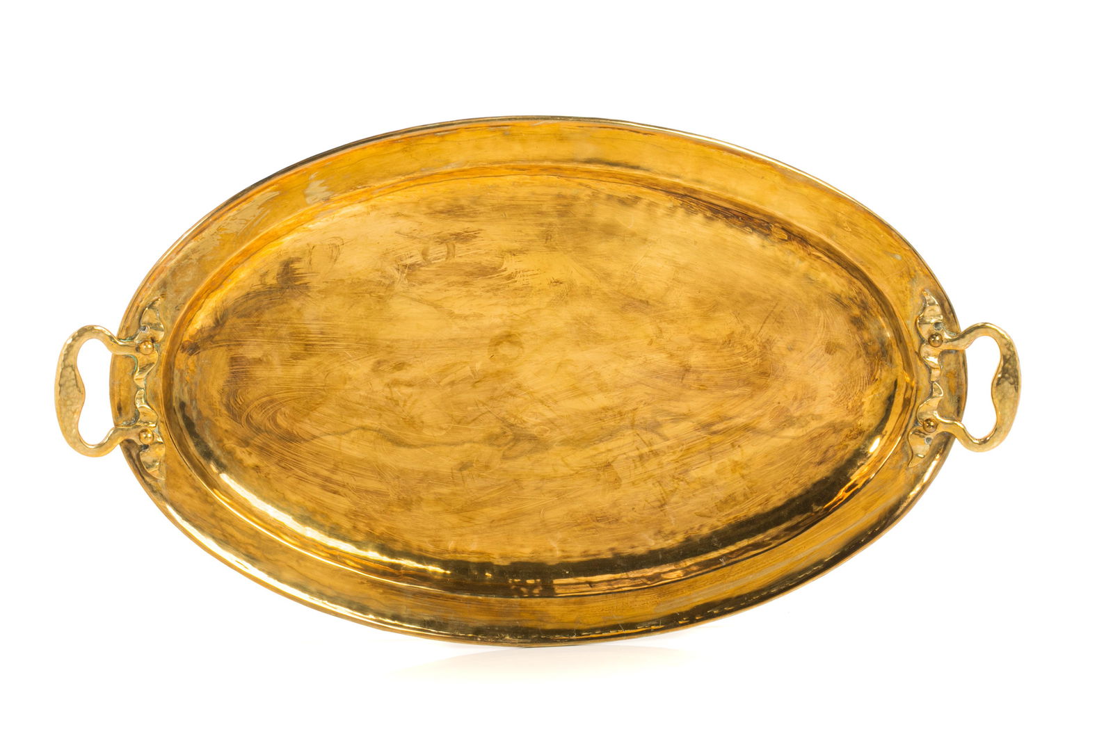 PAUL BEAU CANADIAN ARTS & CRAFTS GILT BRASS TRAY (1 of 2)