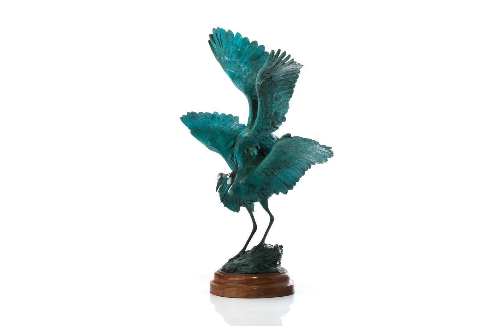 LINDA SHAW BRONZE SCULPTURE OF TWO CRANES (1 of 4)