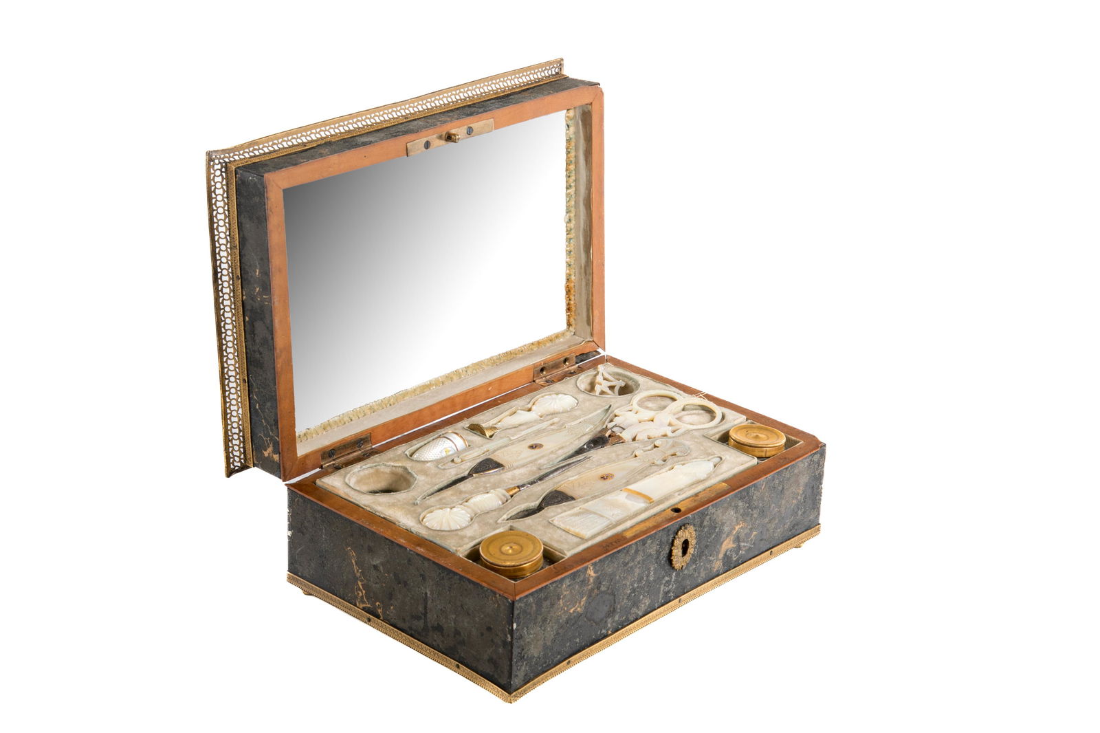 FRENCH EMPIRE NECESSAIRE MUSIC BOX (1 of 5)