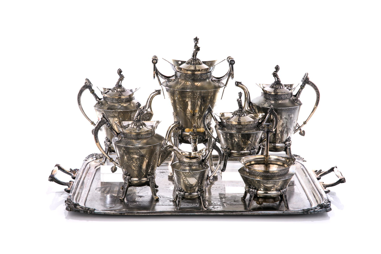 19th C AESTHETIC MOVEMENT LARGE TEA SET (1 of 4)