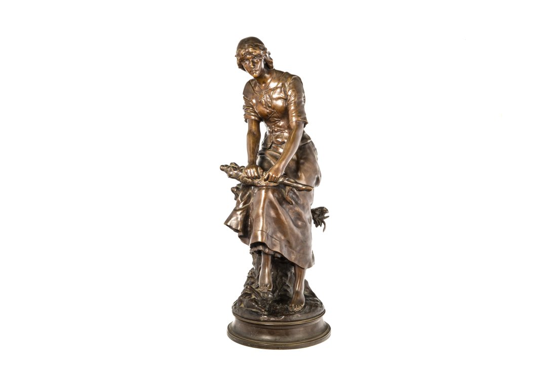 BRONZE OF A BRETON GIRL AFTER A. MASSOULLE (1 of 3)