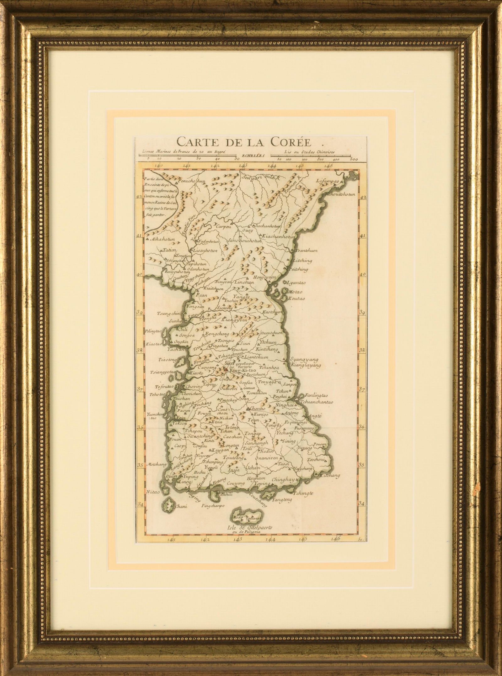 GUILLAUME DHEULLAND. MAP OF KOREA 1750 (1 of 5)