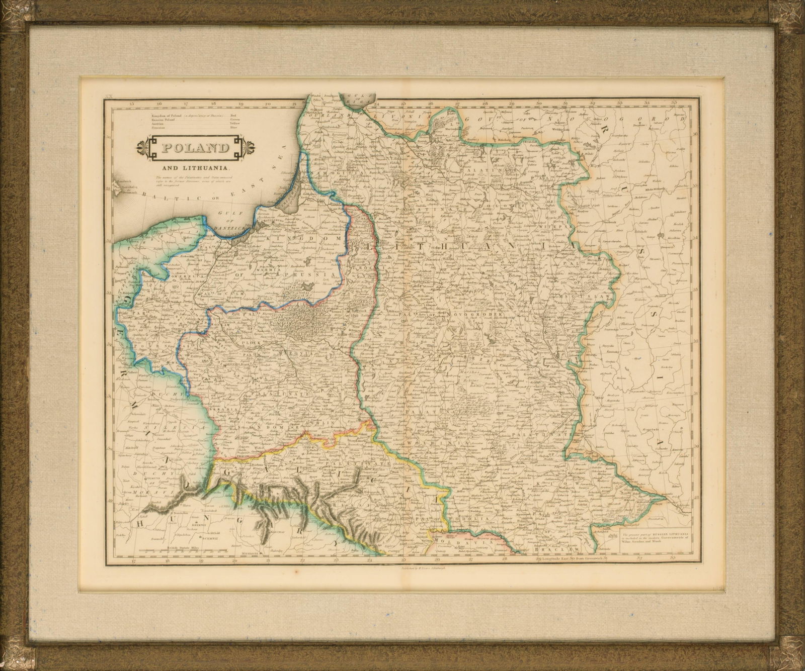 WILLIAM H. LIZARS. MAP OF POLAND & LITHUANIA 1828 (1 of 3)