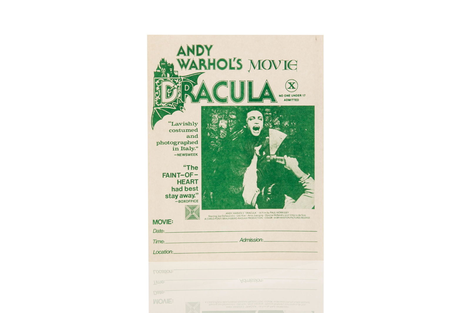 ANDY WARHOL, DRACULA MOVIE POSTER (1 of 2)