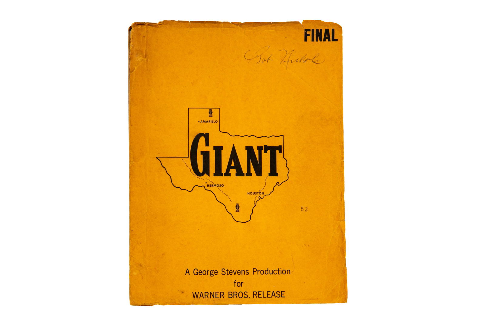 GIANT SCREENPLAY FINAL DRAFT SIGNED BOB NICHOLS (1 of 4)