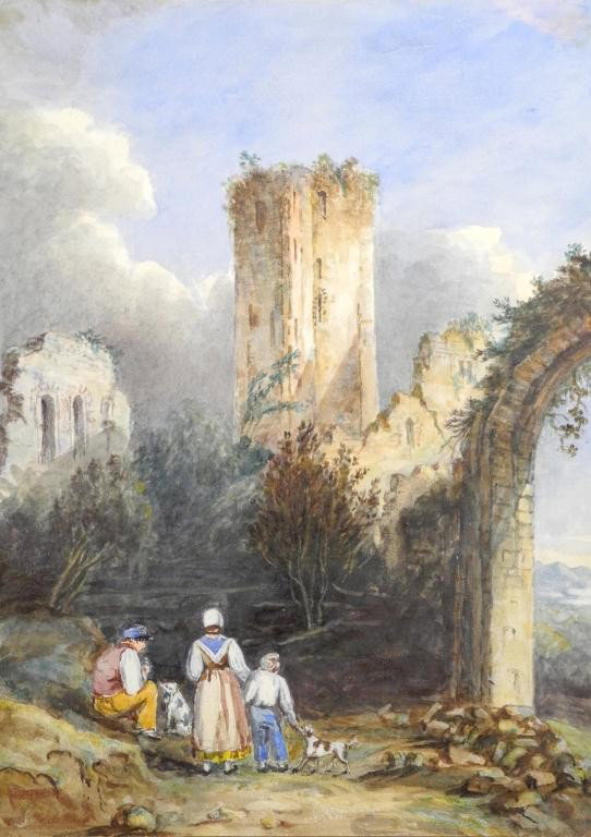 MARY-ANN ANSLEY (BRITISH 1779-1840): Castle ruins Watercolour 12 1/2" x 9" (32cm x 23cm)