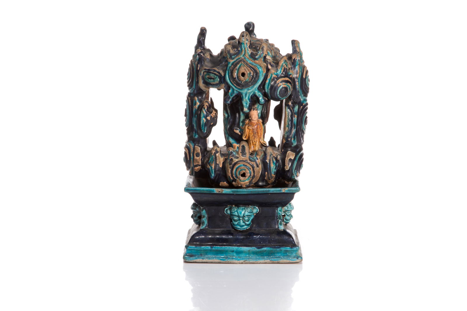 CHINESE FAHUA GLAZED POTTERY TEMPLE SHRINE (1 of 6)
