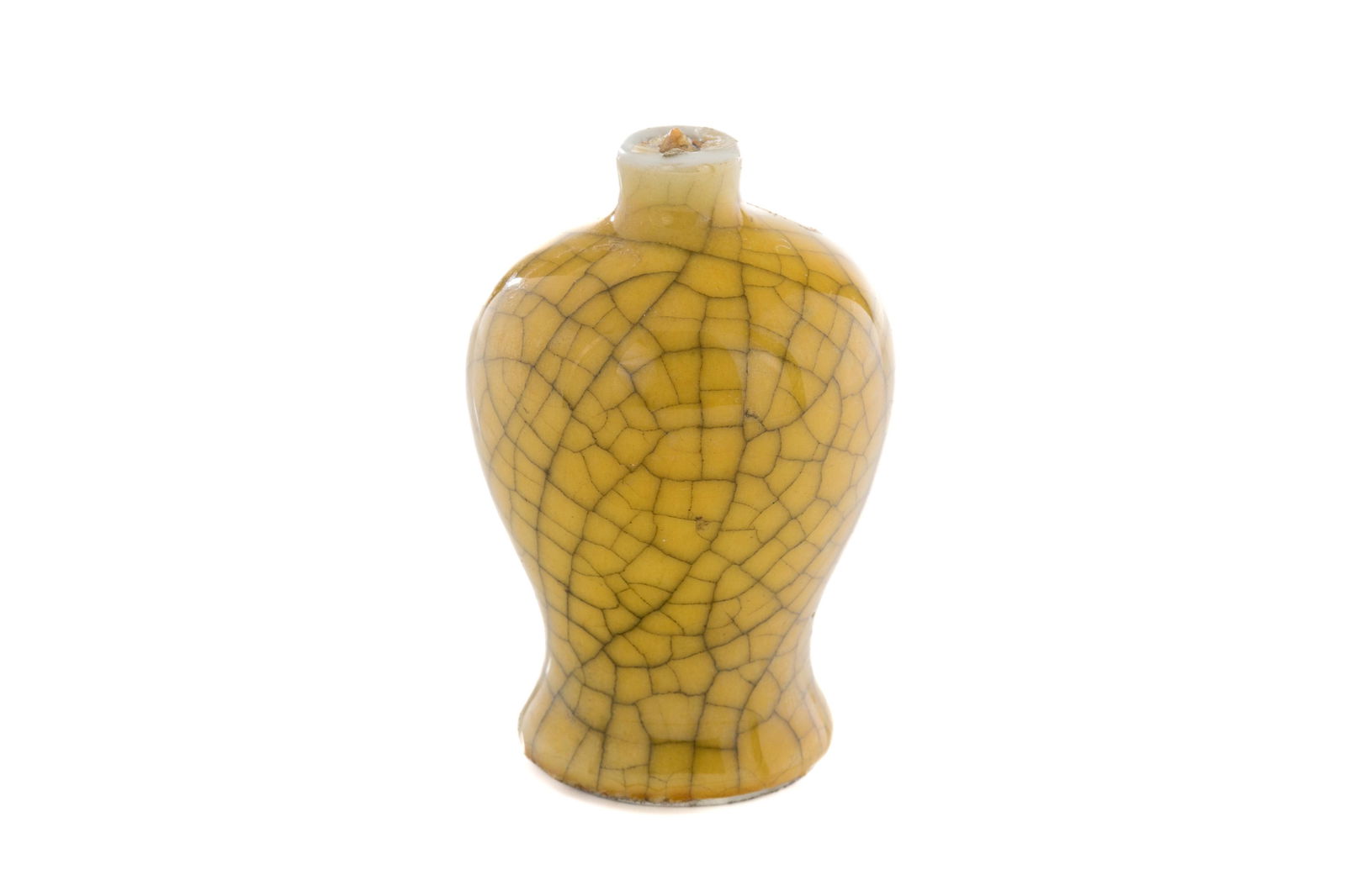 CHINESE MINIATURE YELLOW GLAZED PORCELAIN VASE (1 of 2)