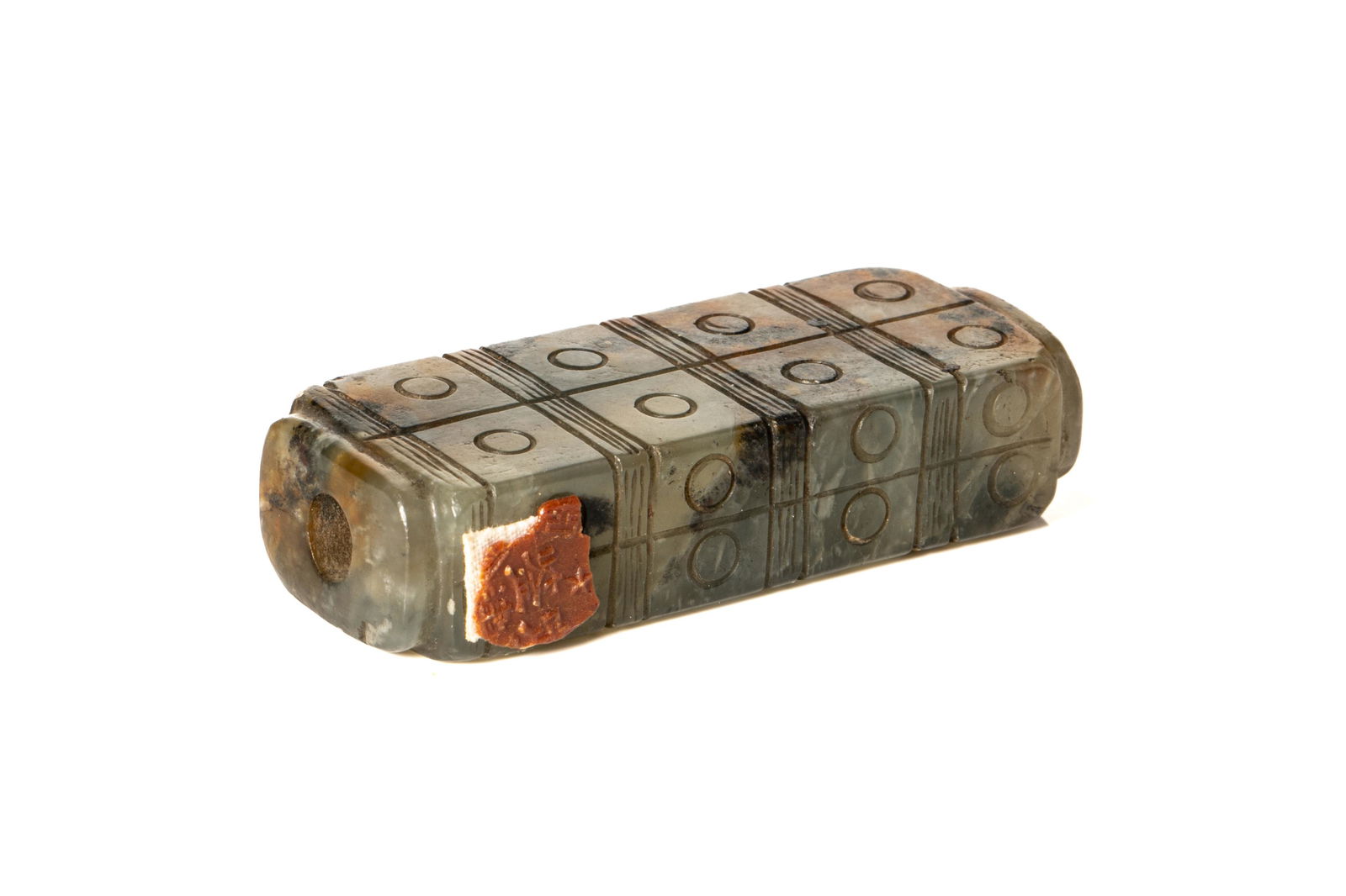 SAMLL CHINESE NEPHRITE JADE CARVE RECTANGULAR CONG (1 of 3)