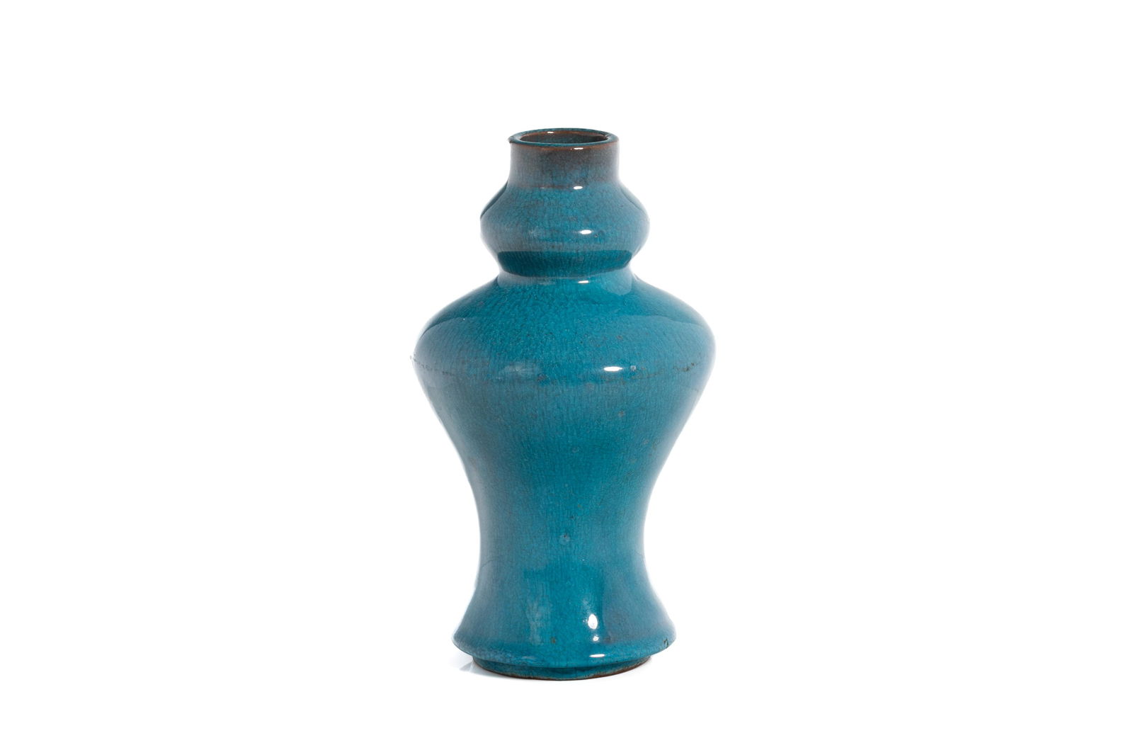 CHINESE BLUE FLAMBE GLAZED YIXING POTTERY VASE (1 of 2)