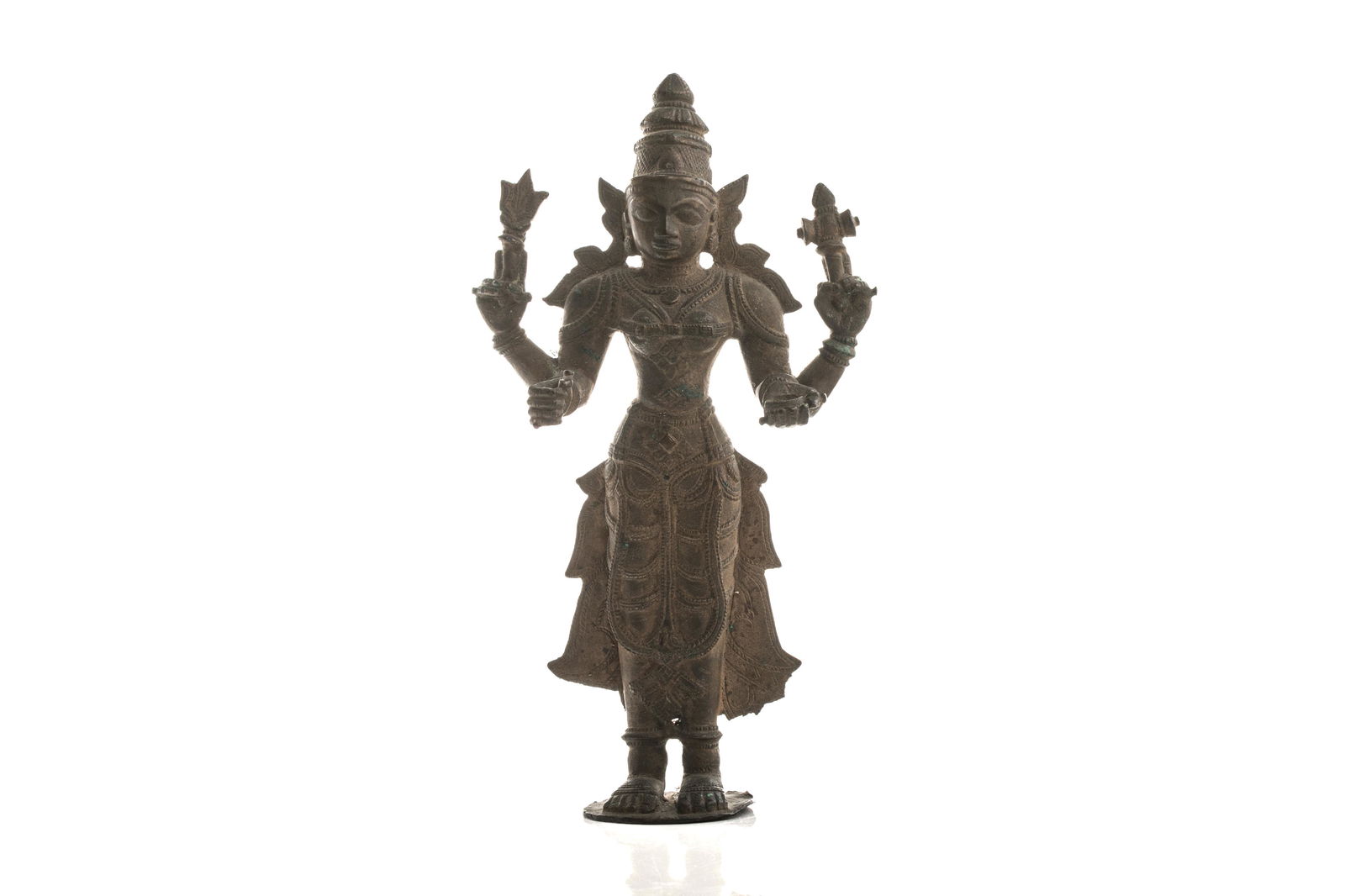 INDIAN BRONZE STANDING DURGA STATUE (1 of 3)