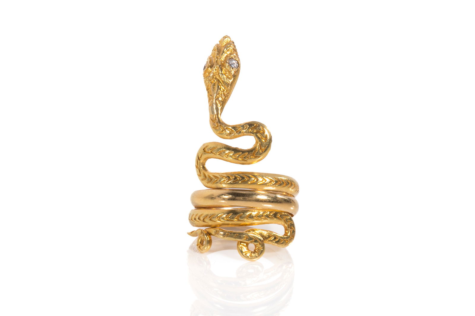 18K GOLD LALAOUNIS SNAKE RING, 7.6g (1 of 3)