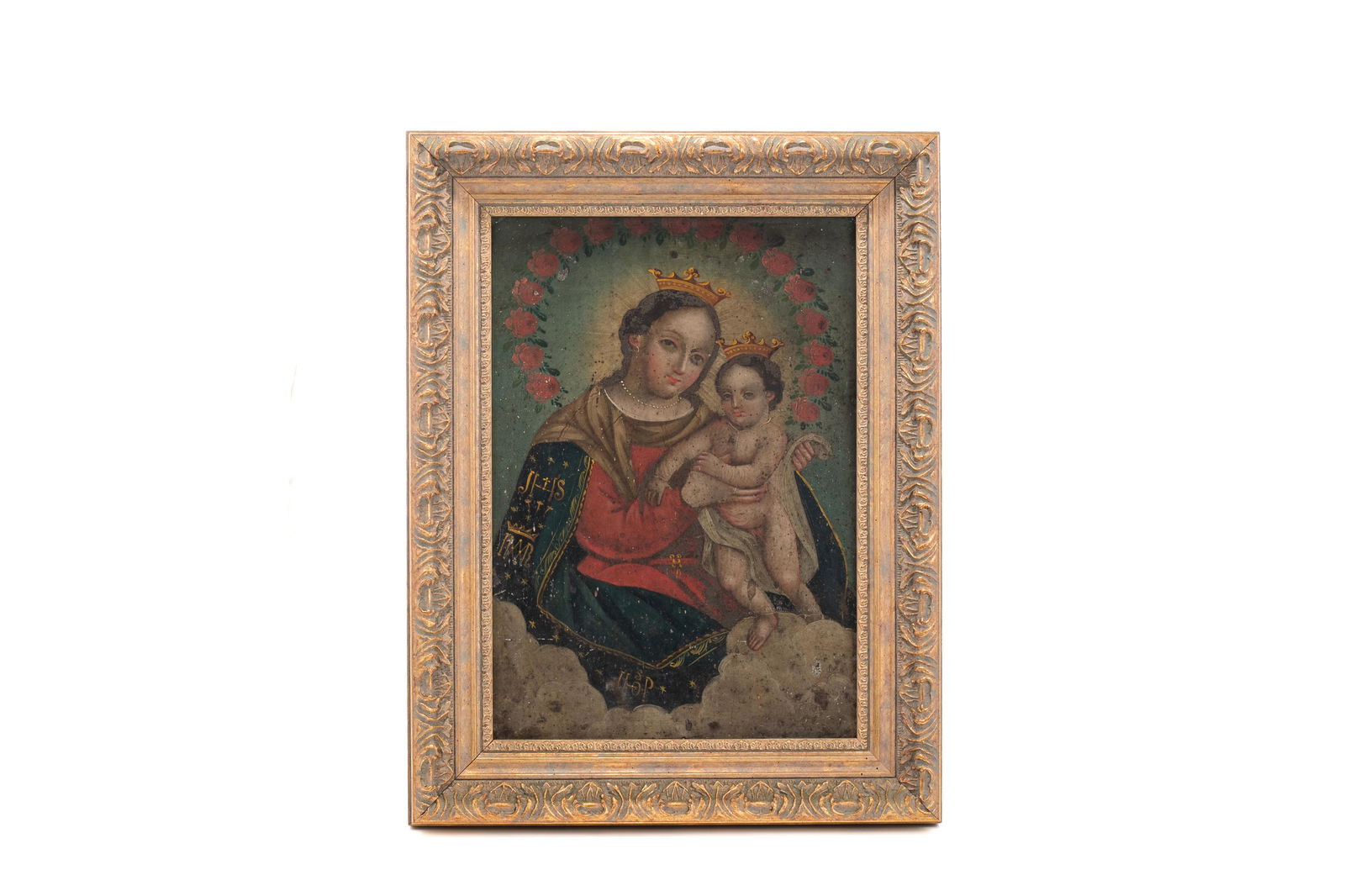 19th C MEXICAN RETABLO PAINTING ON TIN (1 of 3)