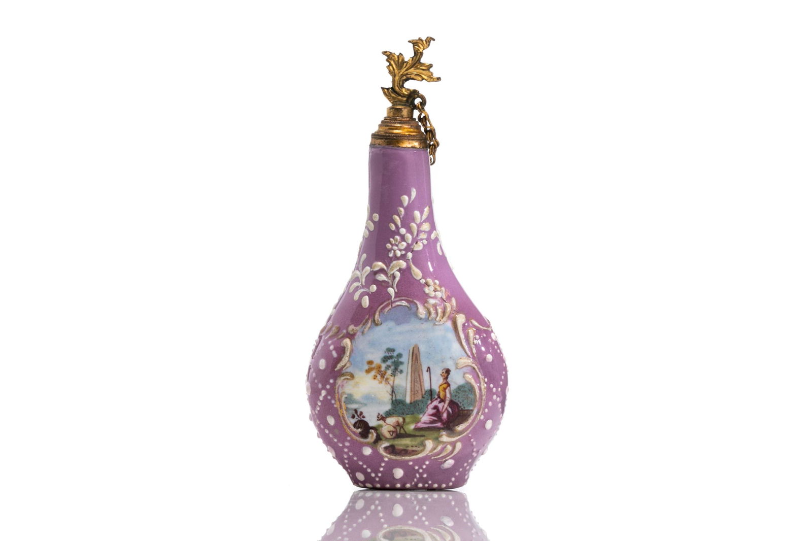 18th C ENGLISH STAFFORDSHIRE ENAMEL SCENT BOTTLE (1 of 4)