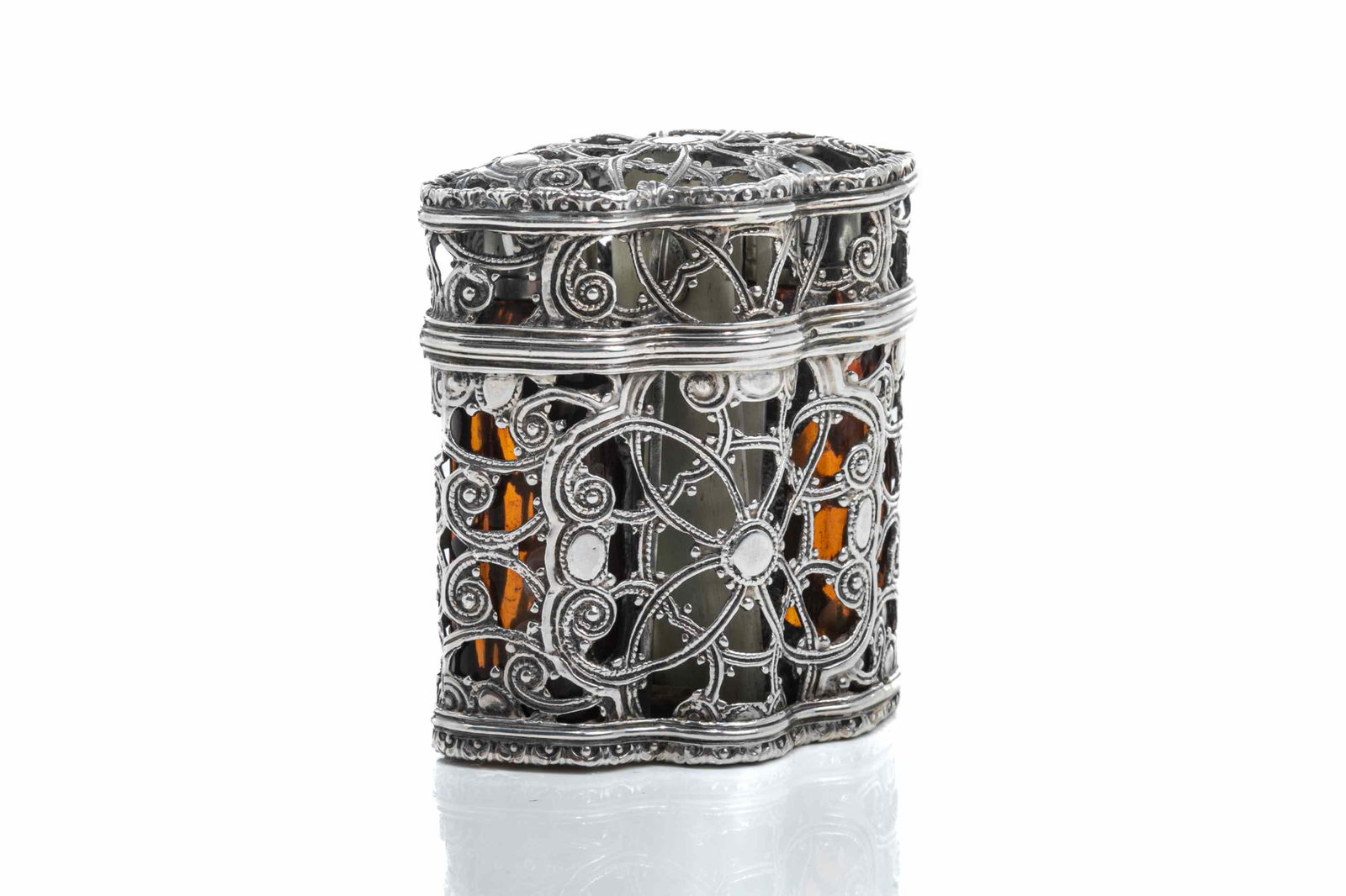 18th C EUROPEAN PIERCED SILVER ETUI CASE (1 of 6)