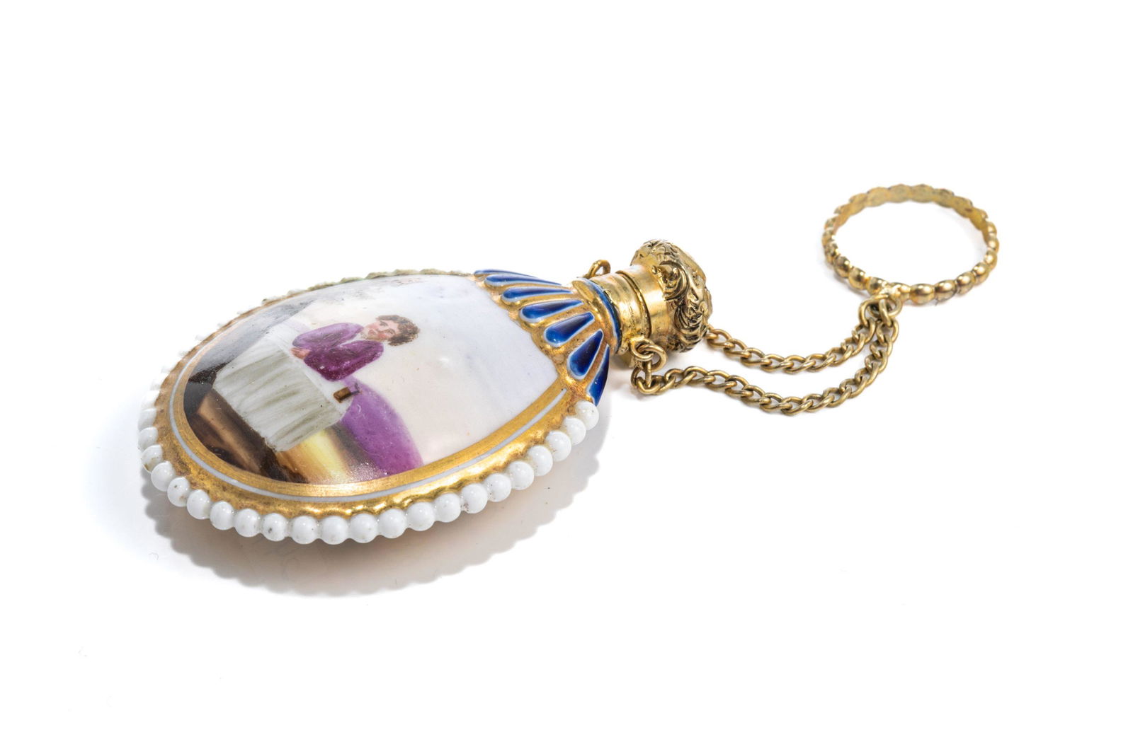 HAND PAINTED PORCELAIN SCENT BOTTLE (1 of 5)