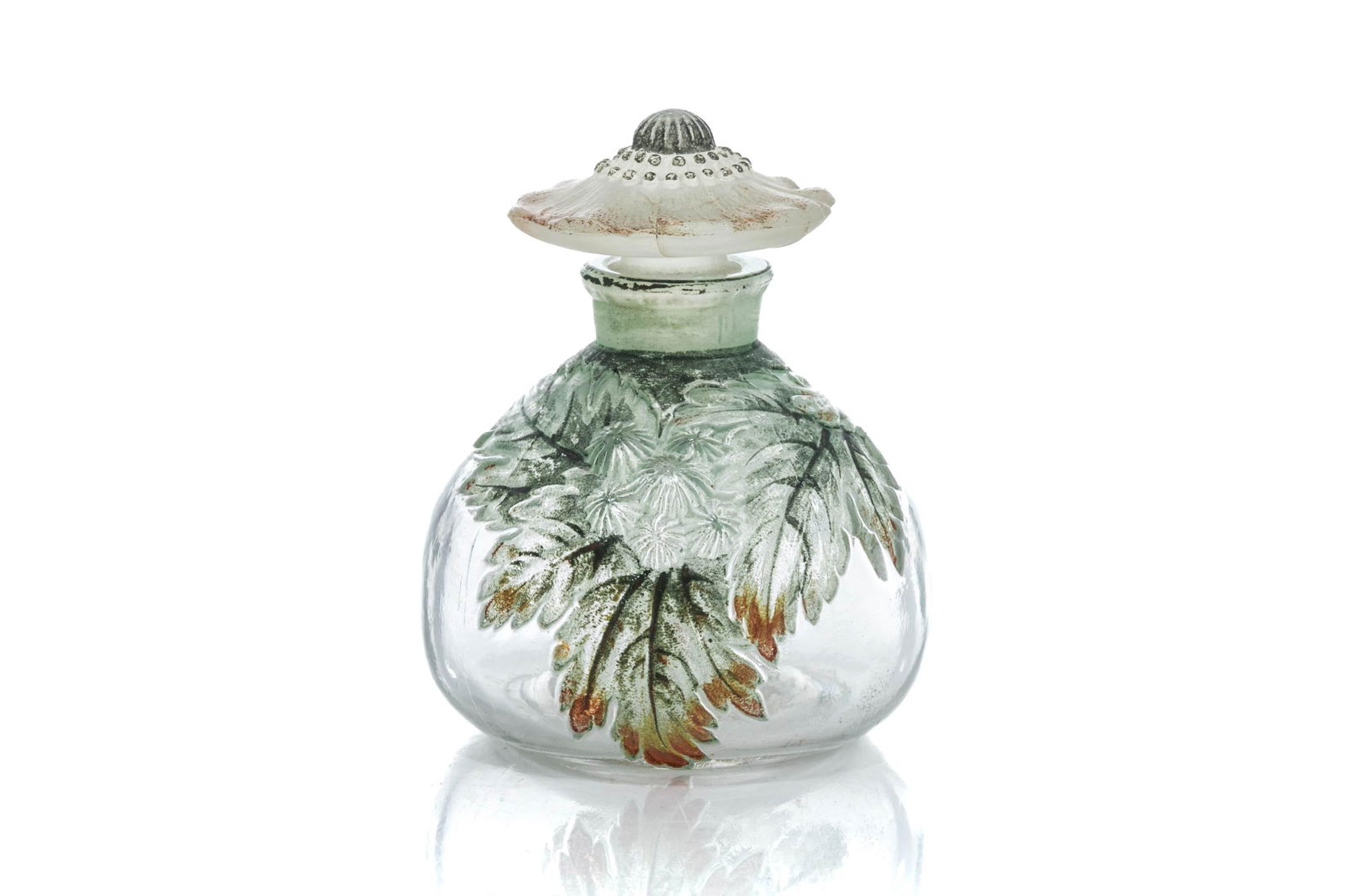 ART DECO FRENCH MOULDED GLASS SCENT BOTTLE (1 of 3)