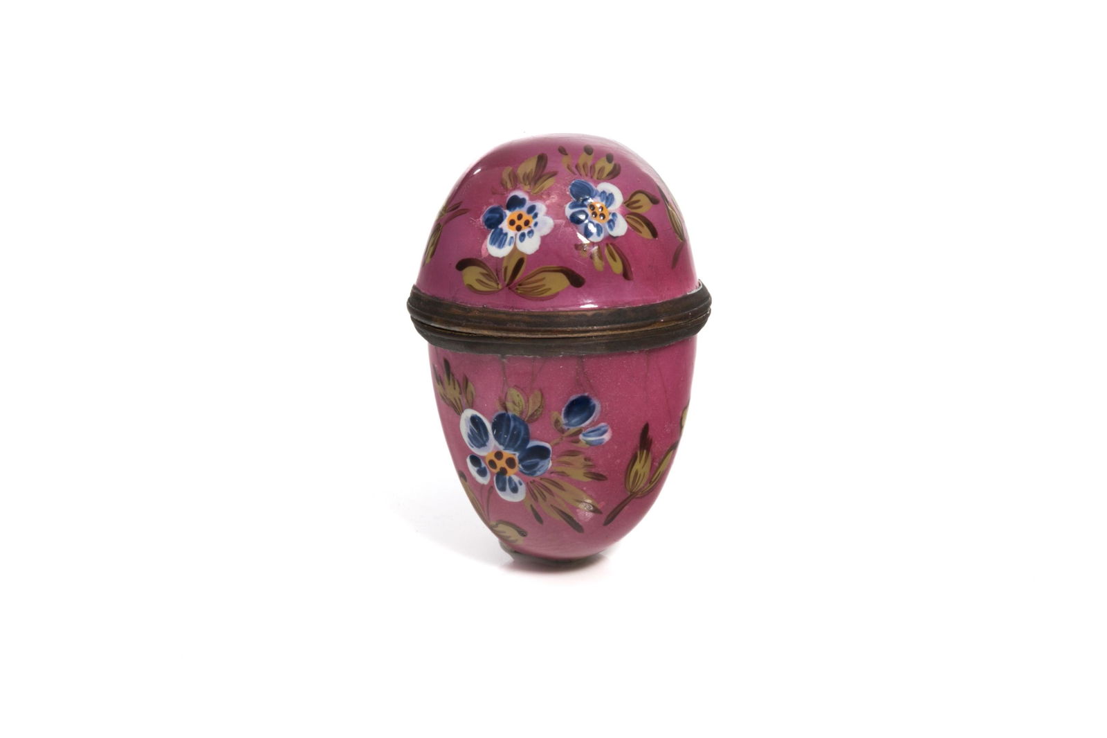 18th C STAFFORDSHIRE PINK ENAMEL EGG (1 of 3)