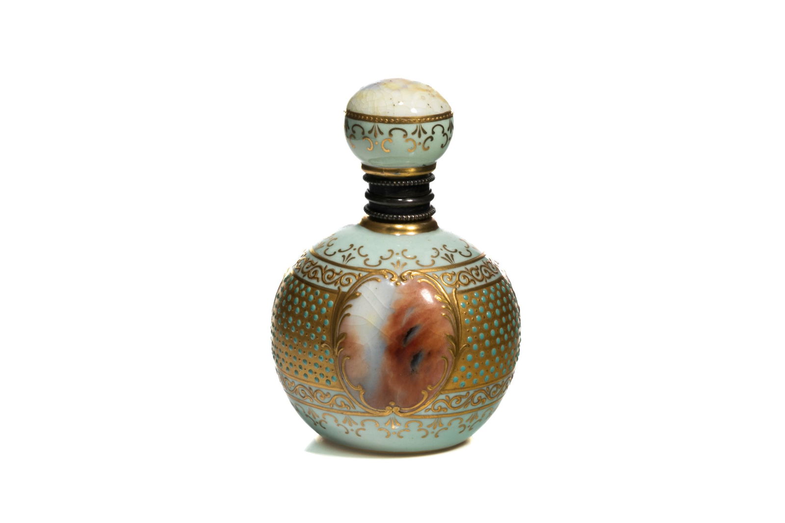 COALPORT HAND PAINTED PORCELAIN SCENT BOTTLE (1 of 5)