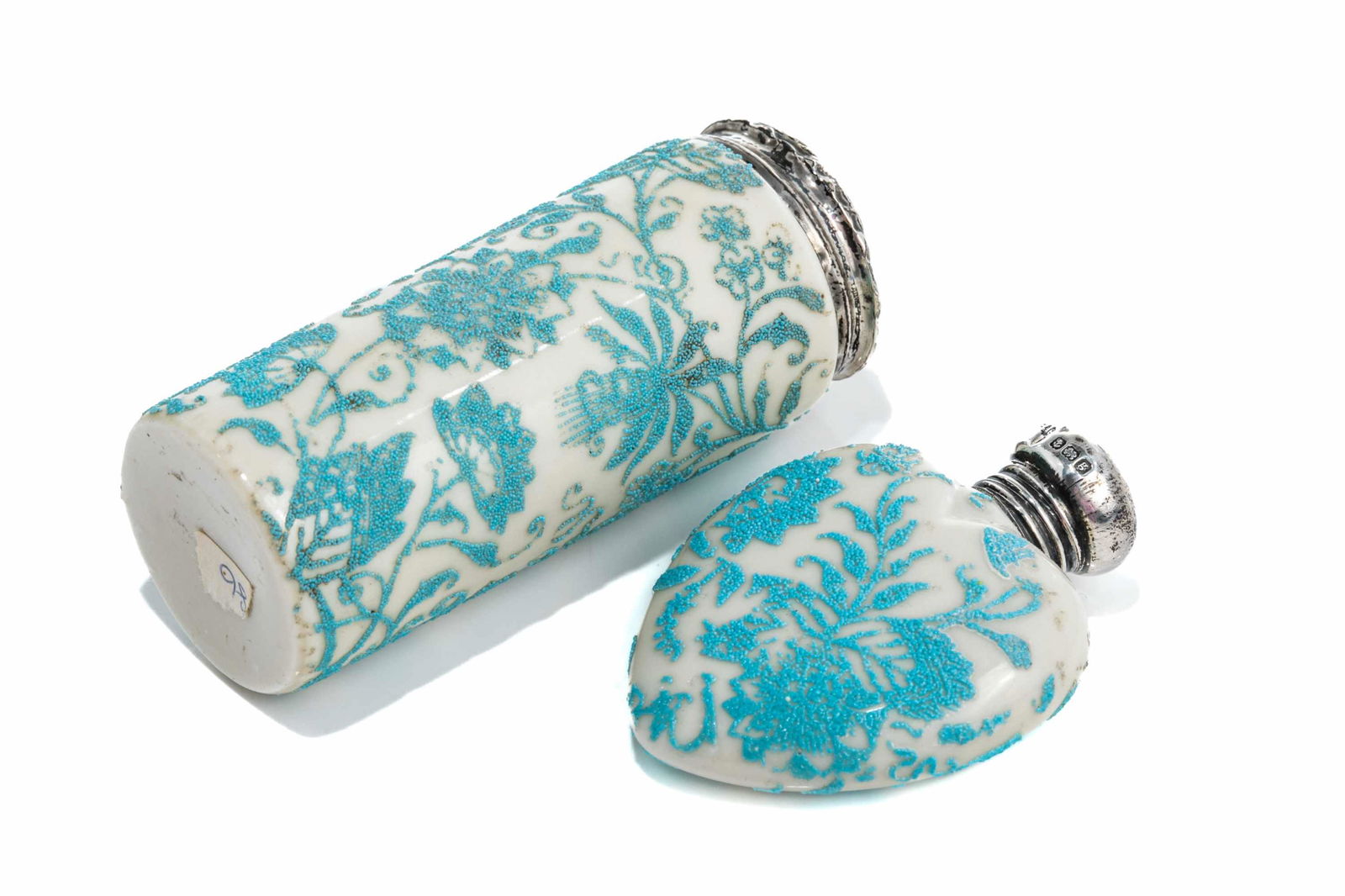 TWO CORALENE TYPE GLASS SCENT BOTTLES (1 of 4)