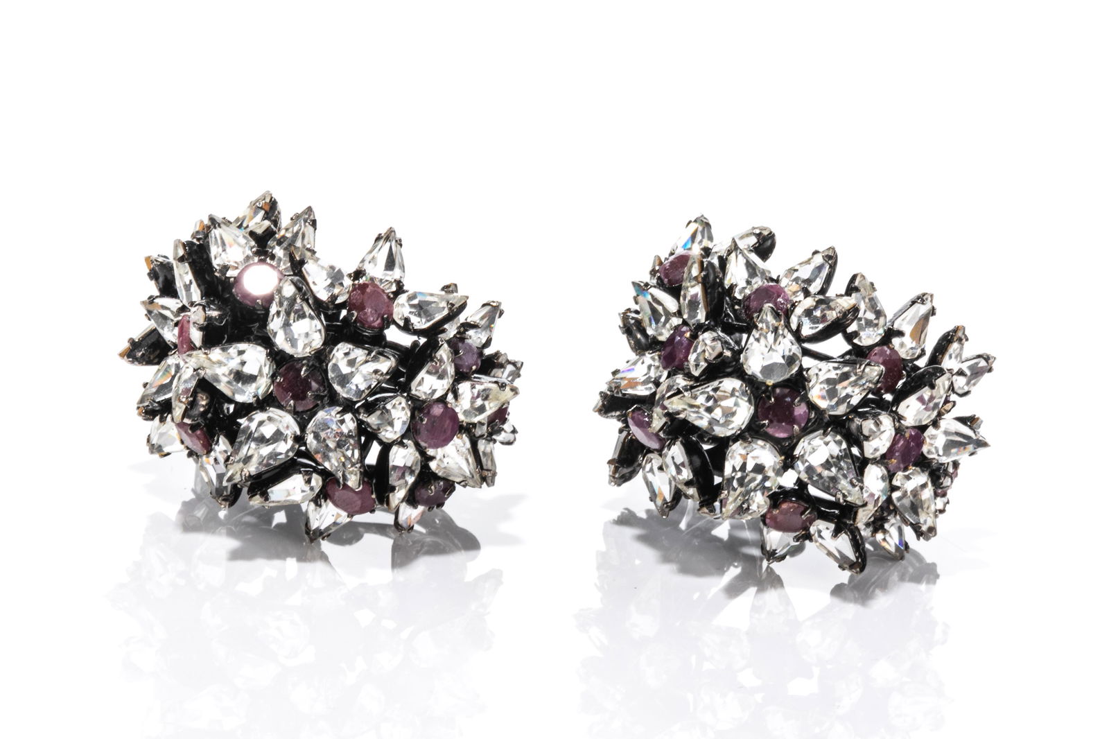 PAIR OF IRADJ MOINI LARGE CRYSTAL HOOP EARRINGS (1 of 4)