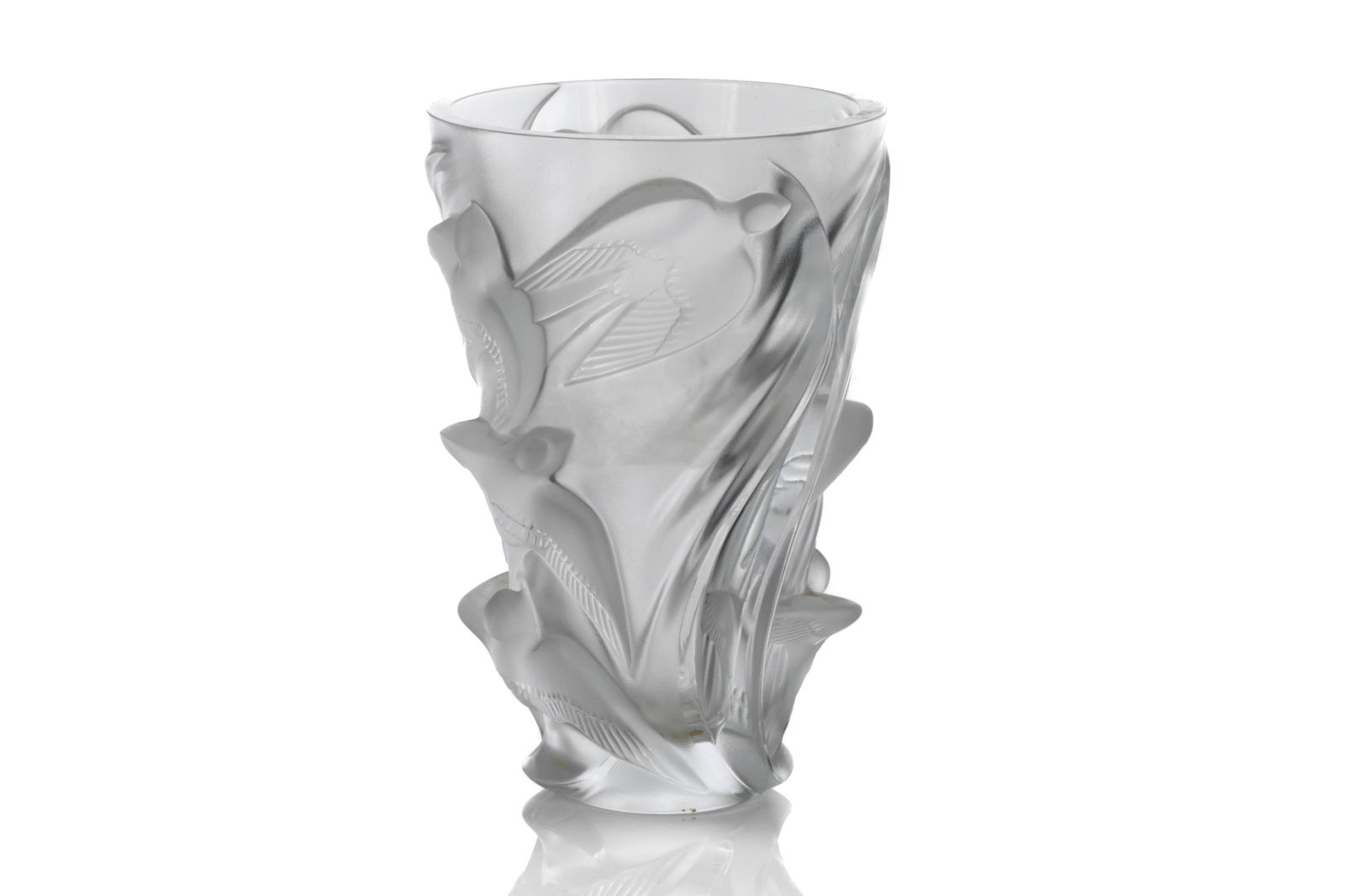 LALIQUE FRANCE FROSTED GLASS VASE (1 of 5)