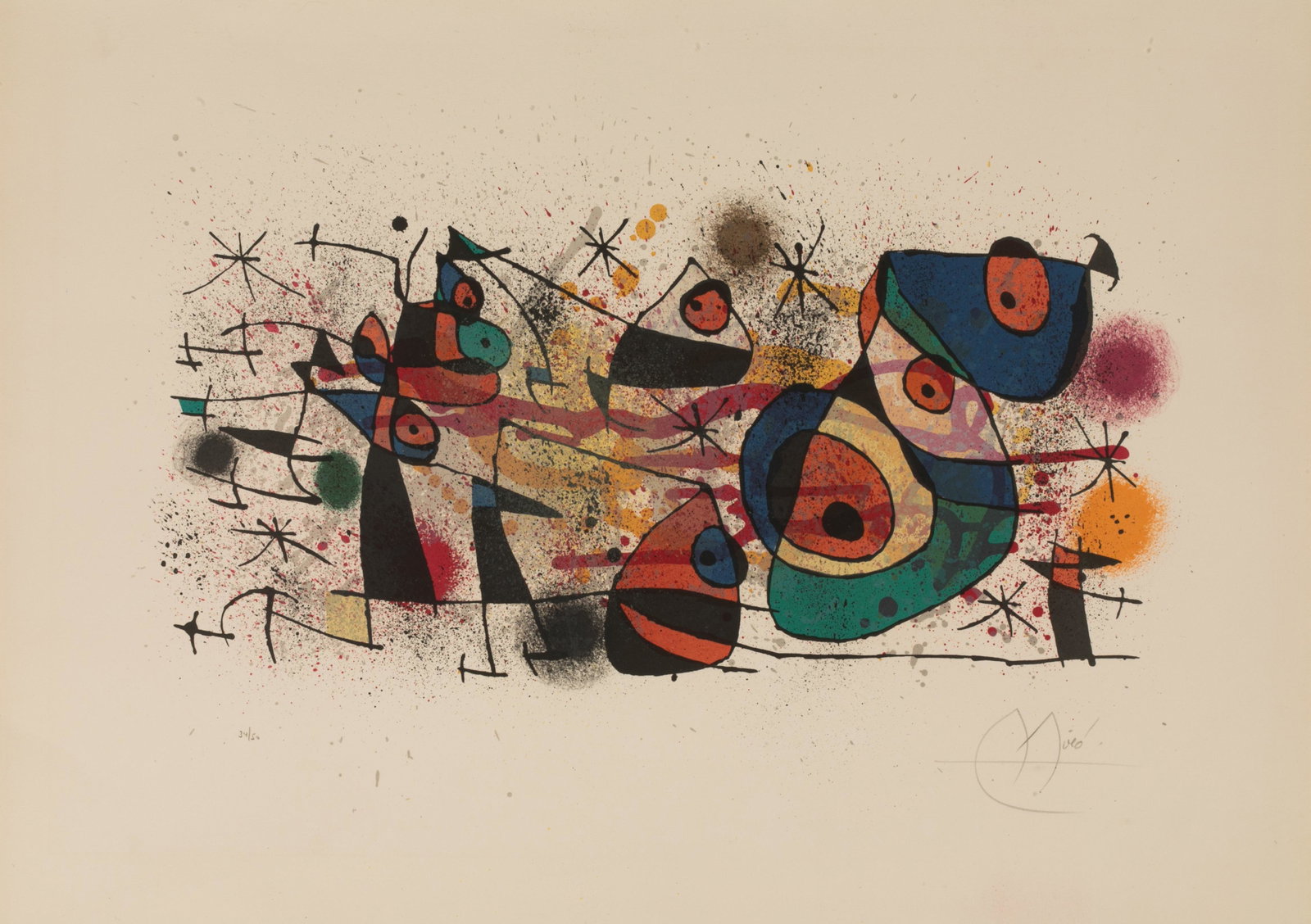 JOAN MIRO (Spanish, 1893Ã±1983): Ceramiques (1974) Lithograph on Arches Signed and numbered 34/50 in pencil on bottom Size: 21 1/4 x 30 in.Unframed