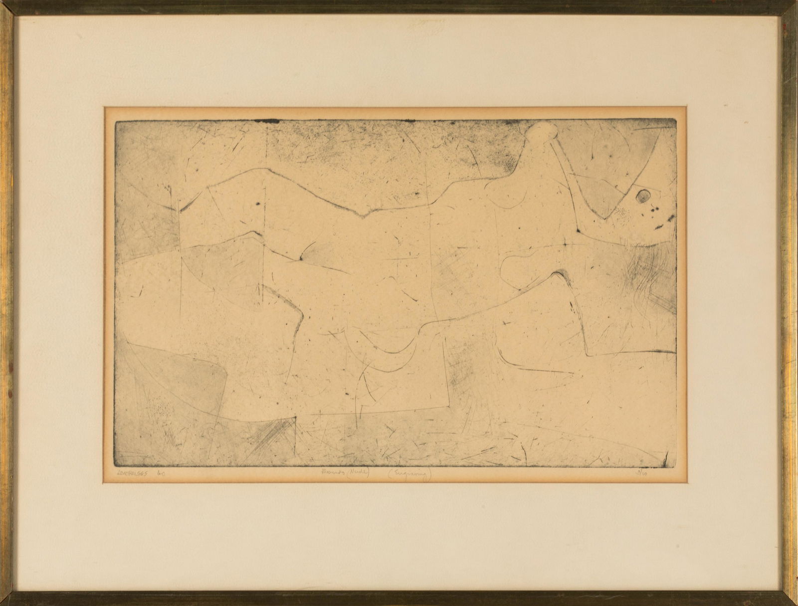 ARMANDO MORALES (Nicaraguan, 1927-2011): Desnudo Engraving Signed and numbered 3/10 along bottom margin Size: 11 3/4 x 18 in. (sight) | 19 x 25 in.(overall)