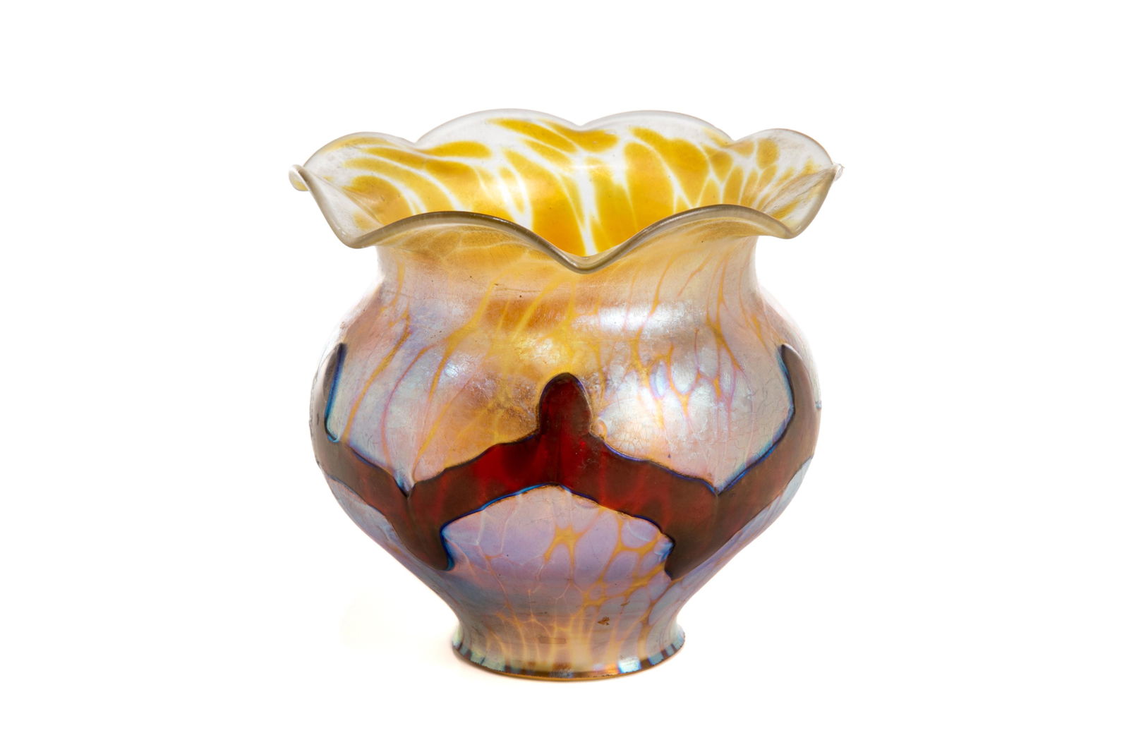 ATTRIBUTED TO LOETZ GLASS IRIDESCENT SHADE (1 of 4)