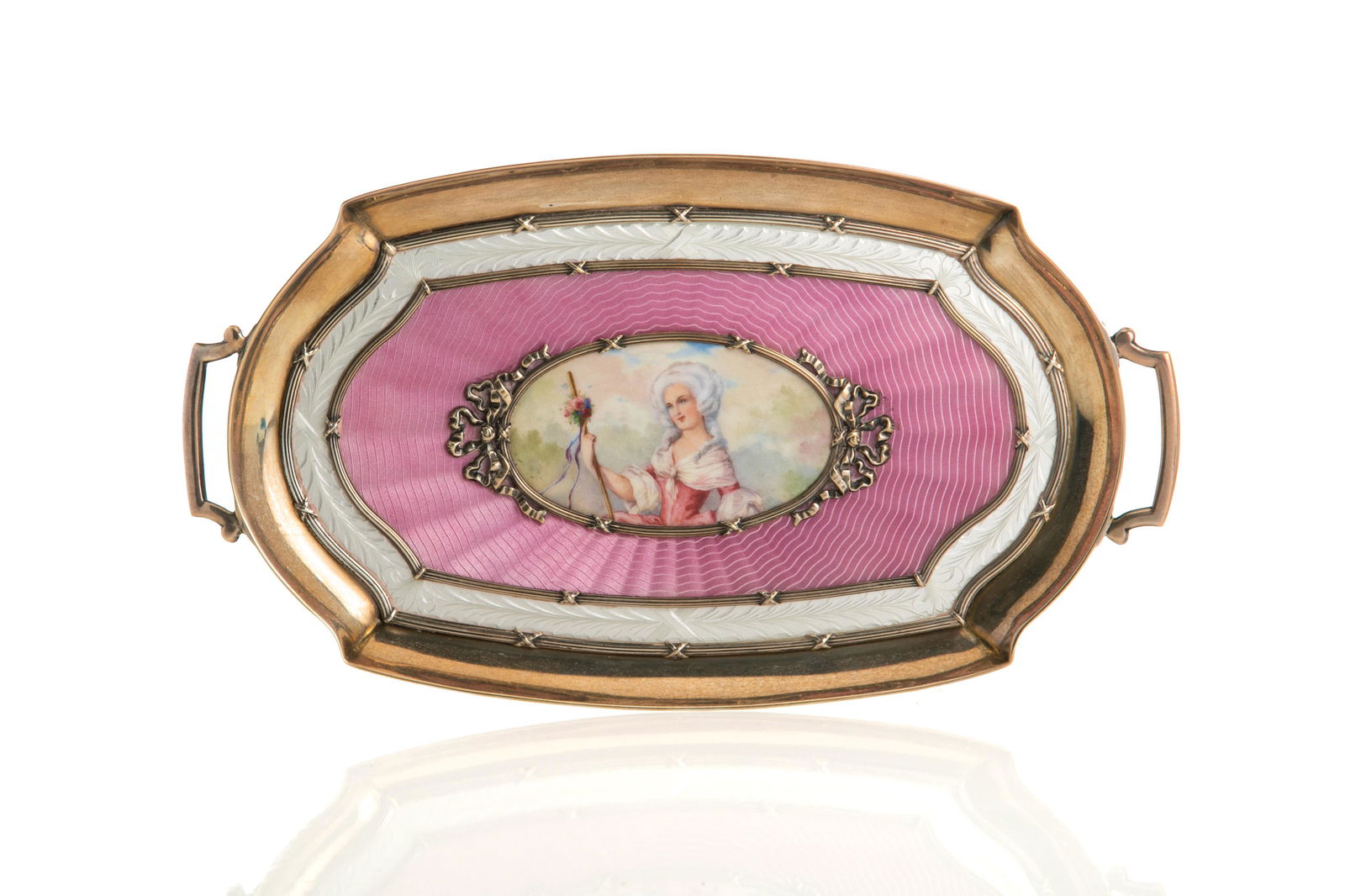 AUSTRIAN SILVER & GUILLOCHE ENAMEL TRAY (1 of 3)