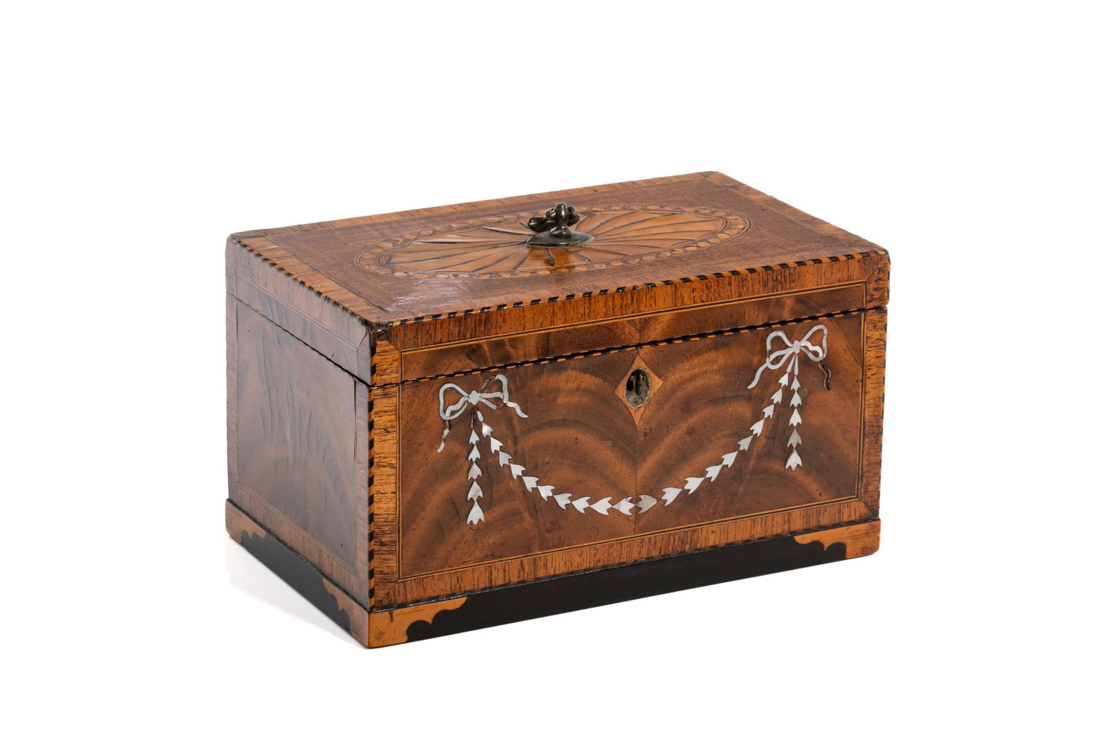GEORGE III RECTANGULAR INLAY TEA CADDY (1 of 5)