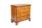 GEORGE II BURLED WALNUT FIVE DRAWER CHEST