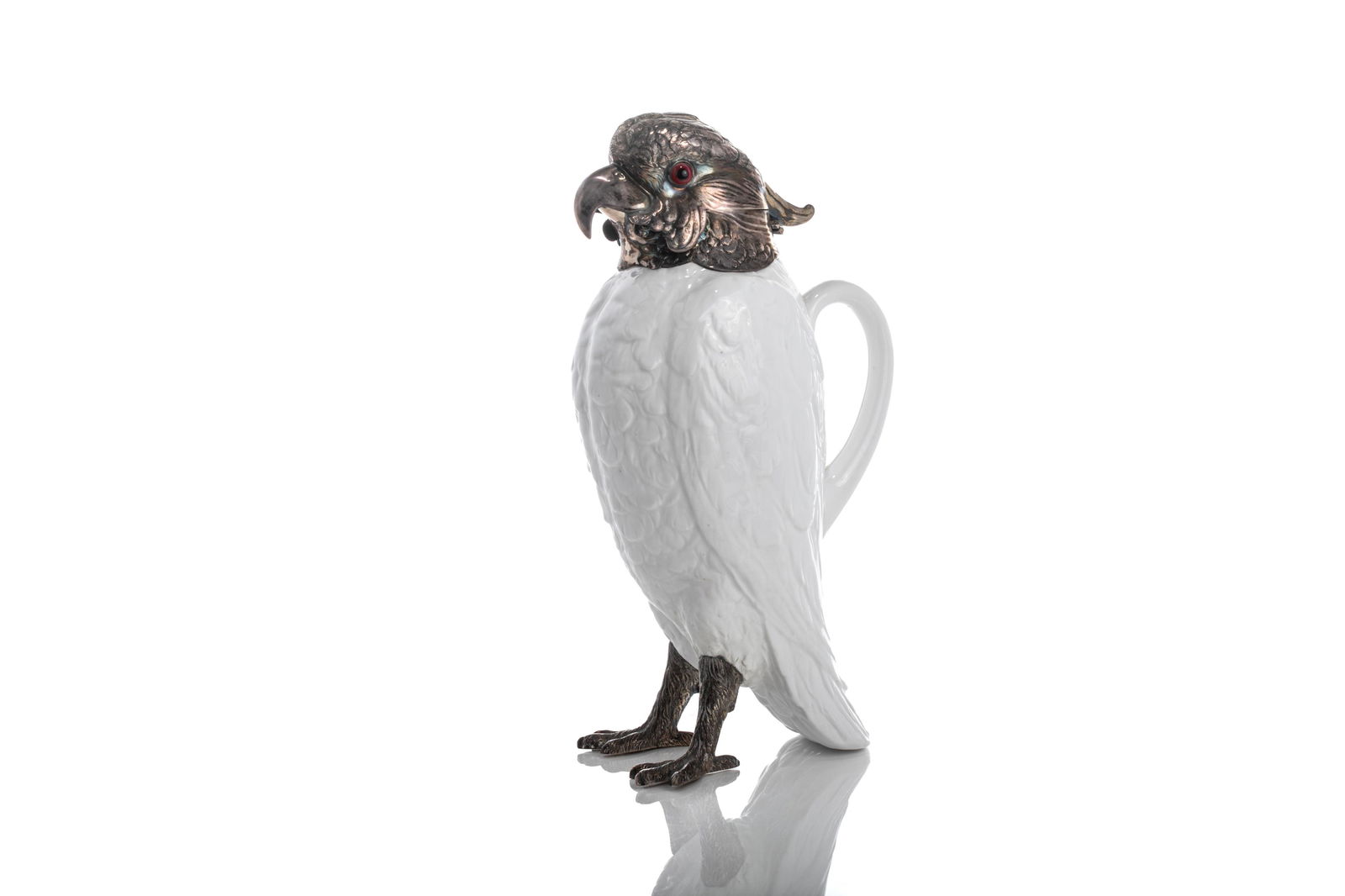 RARE ENGLISH SILVER MOUNTED PORCELAIN CLARET JUG (1 of 7)