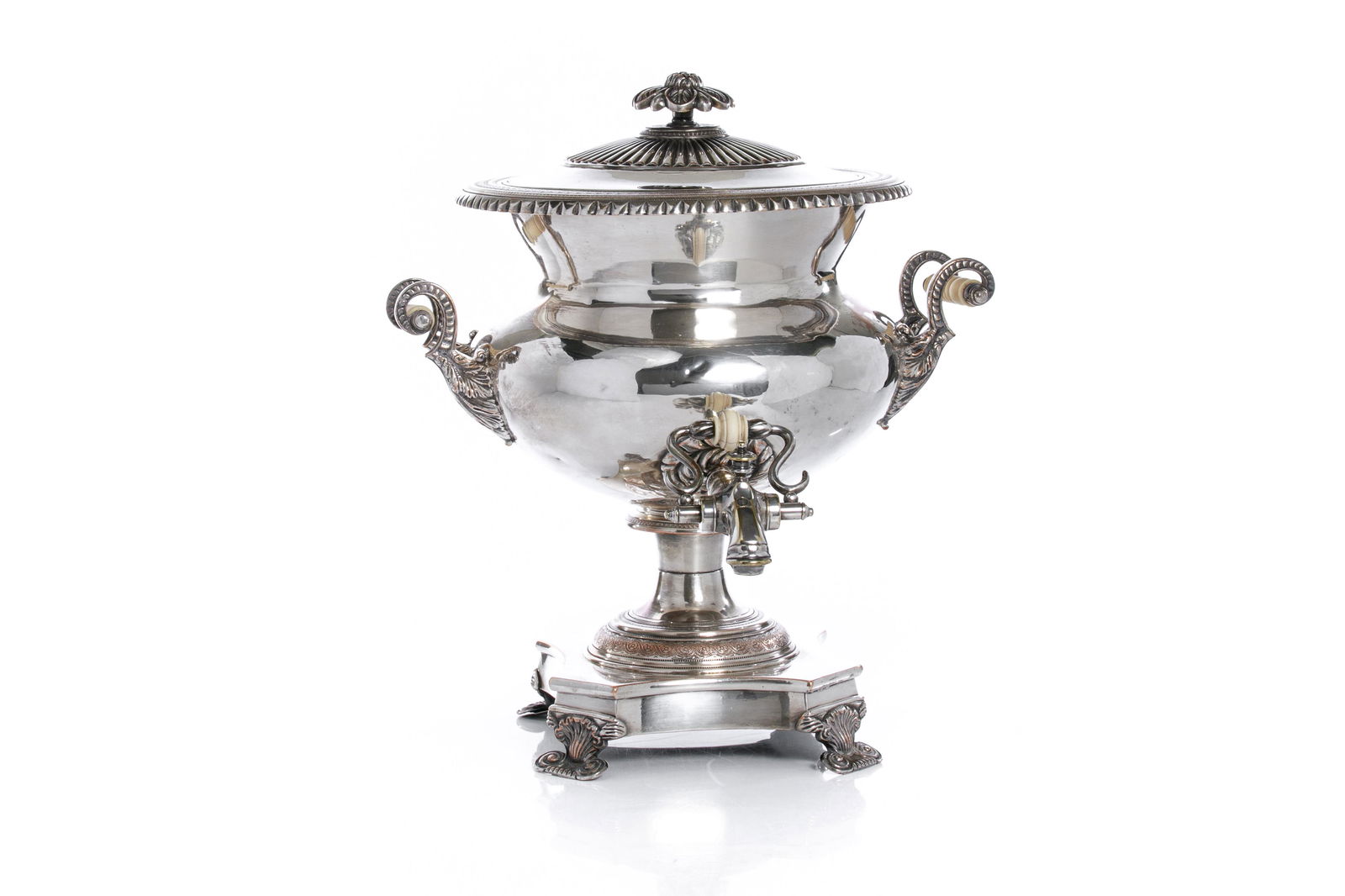 19th C ENGLISH SHEFFIELD SILVERPLATED TEA URN (1 of 7)