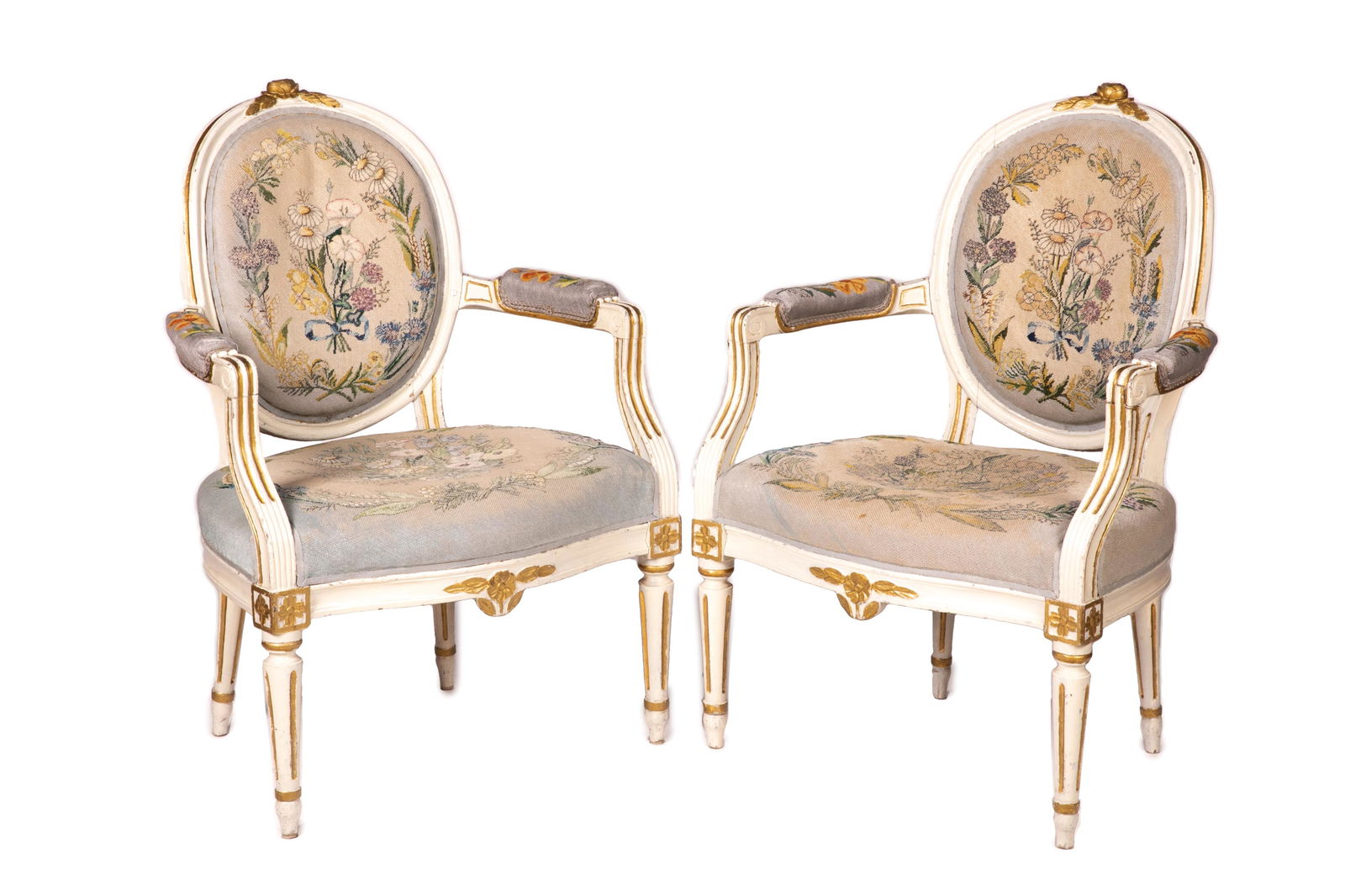 PAIR OF 18th C GUSTAVIAN SALON CHAIRS (1 of 8)