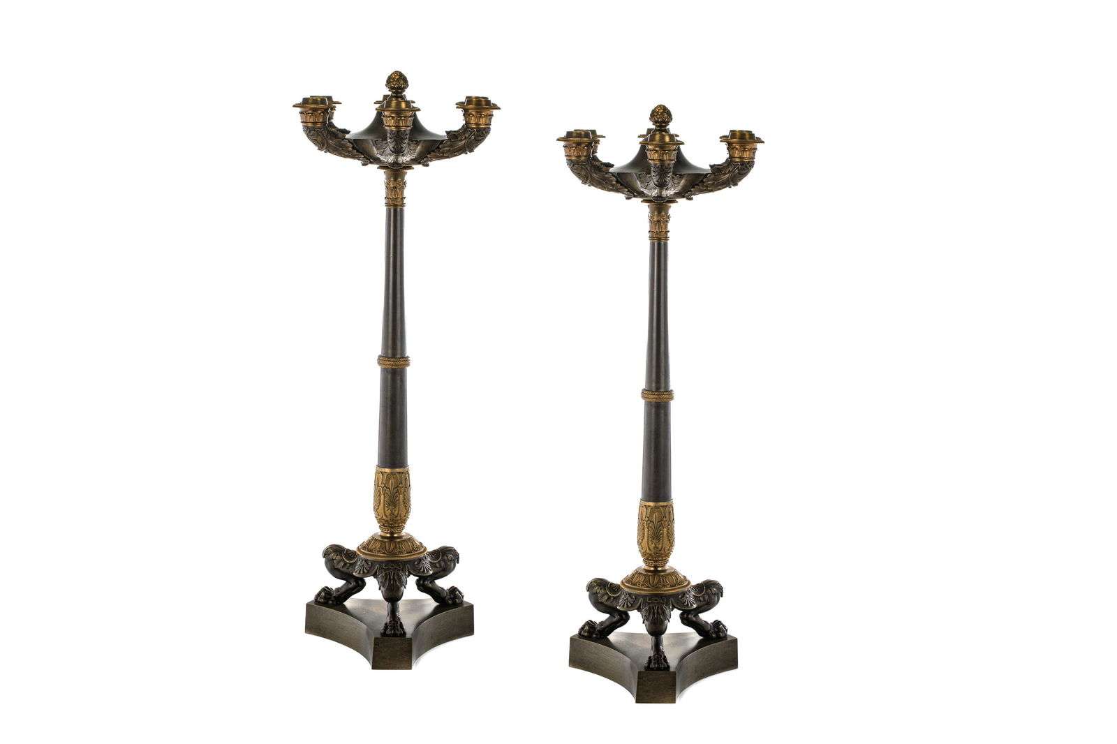 PAIR OF FRENCH EMPIRE BRONZE CANDELABRA (1 of 1)