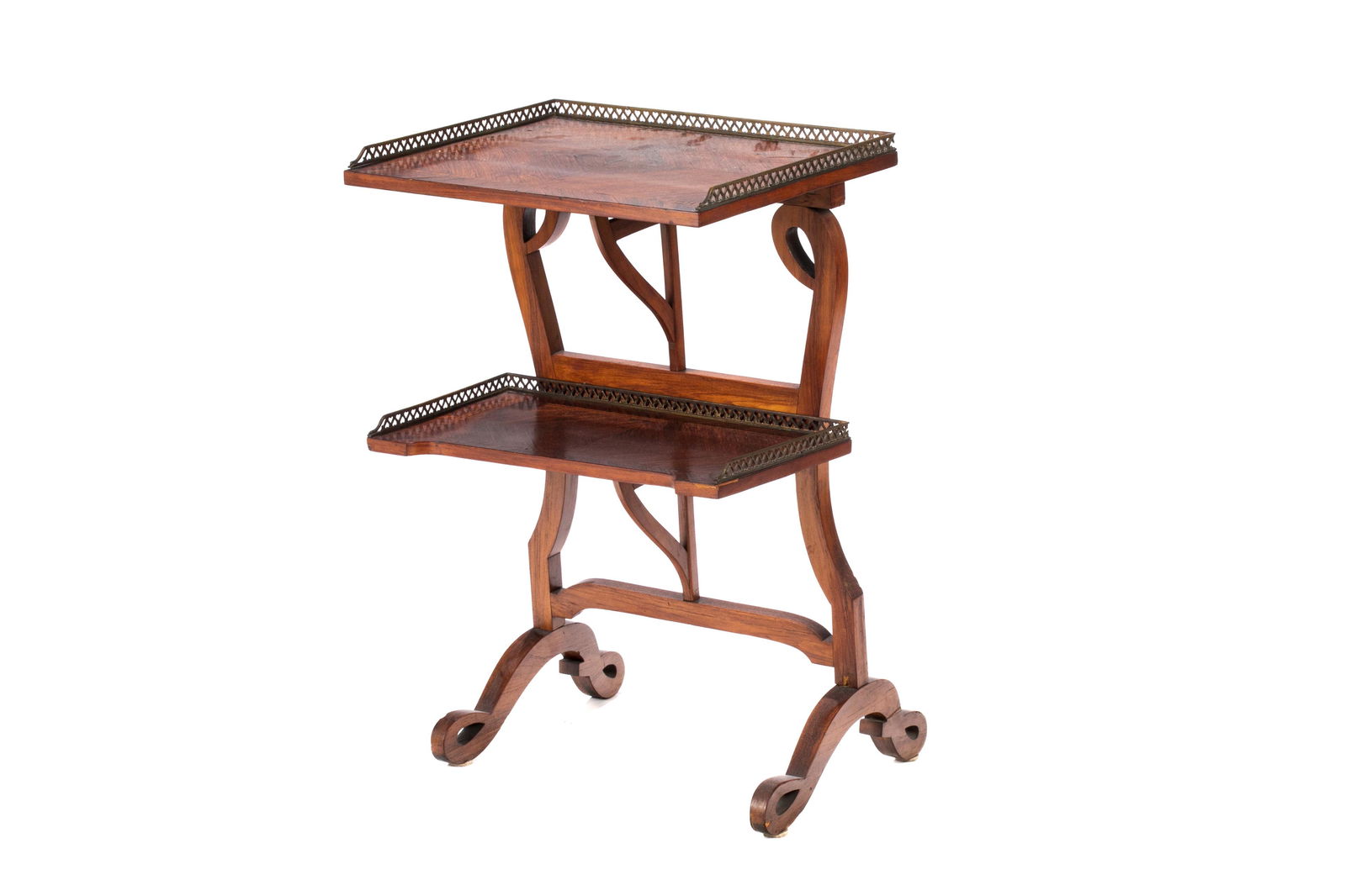 FRENCH ROSEWOOD TWO-TIER SIDE TABLE (1 of 3)