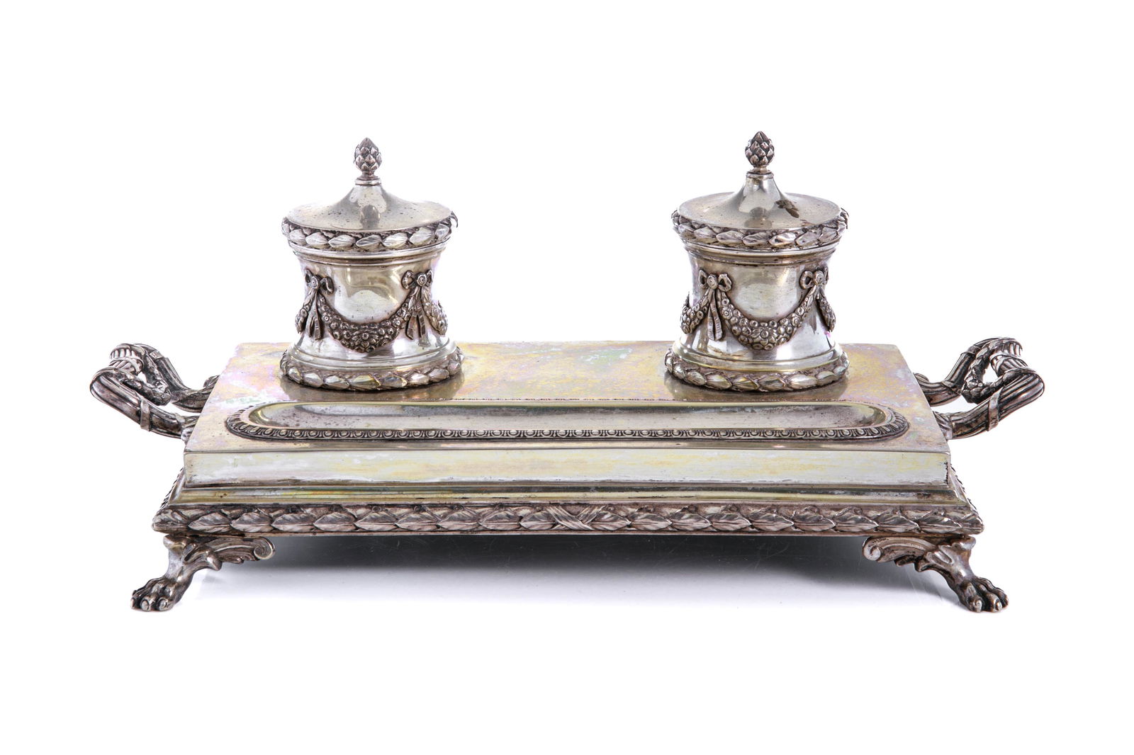 DANISH SILVER INK STAND, 1,069g (1 of 5)