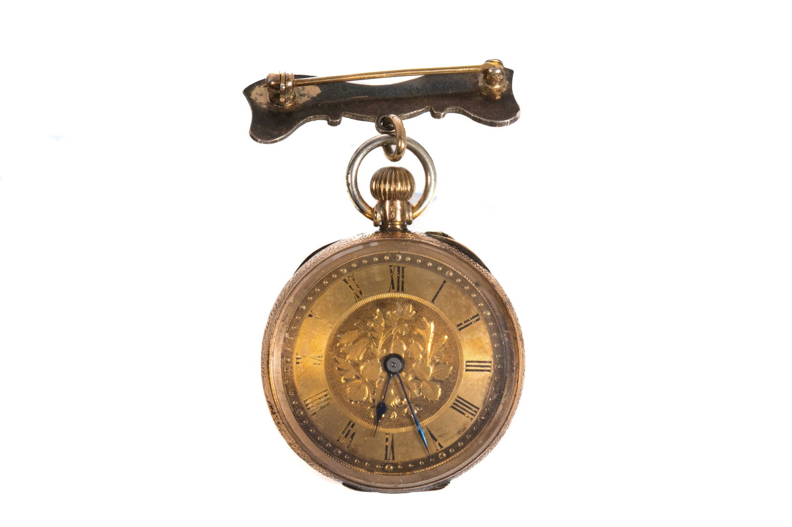 14K LADIES GOLD HANGING POCKET WATCH, 23g (1 of 2)