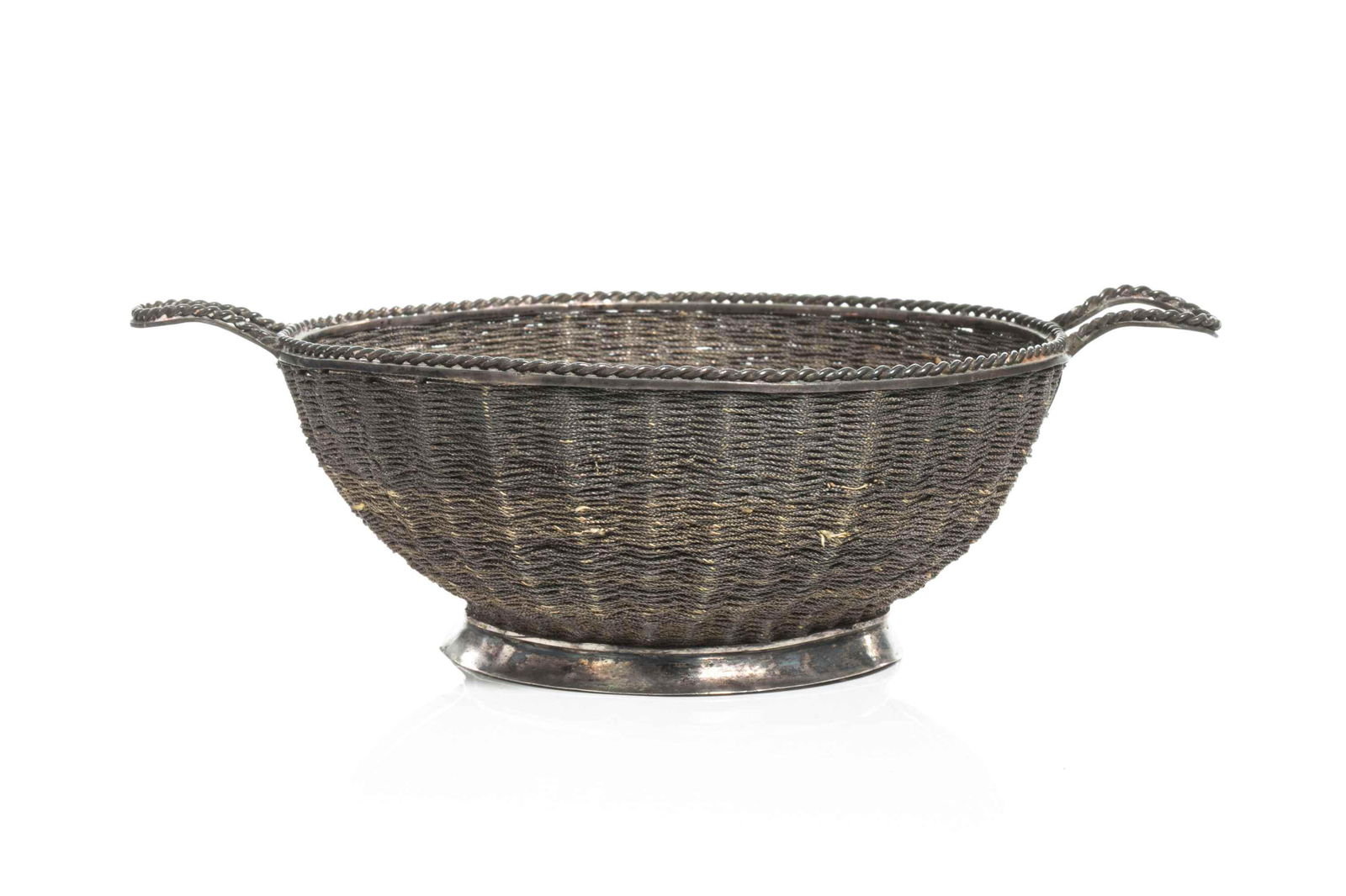 RARE DUTCH WOVEN SILVER DISH (1 of 4)